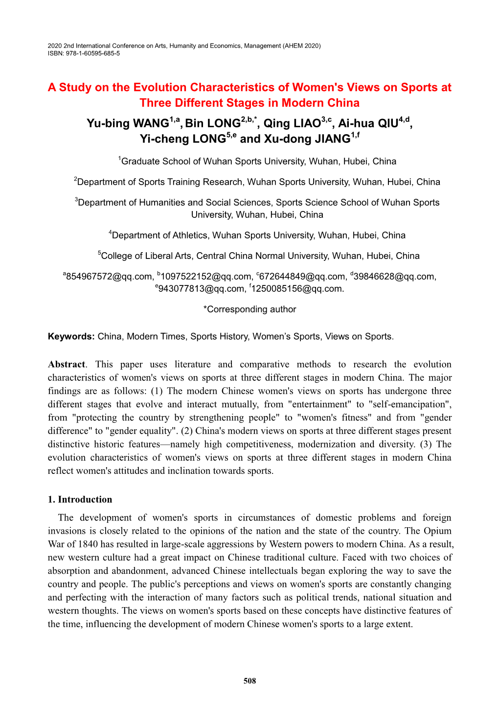 A Study on the Evolution Characteristics of Women's Views