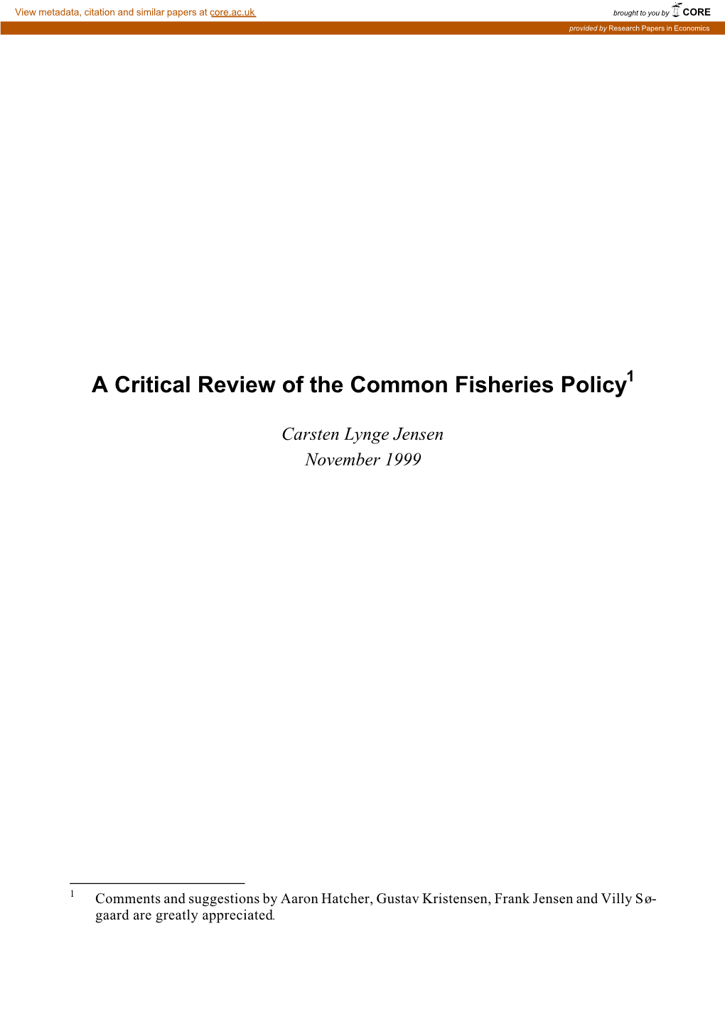 The Common Fisheries Policy1