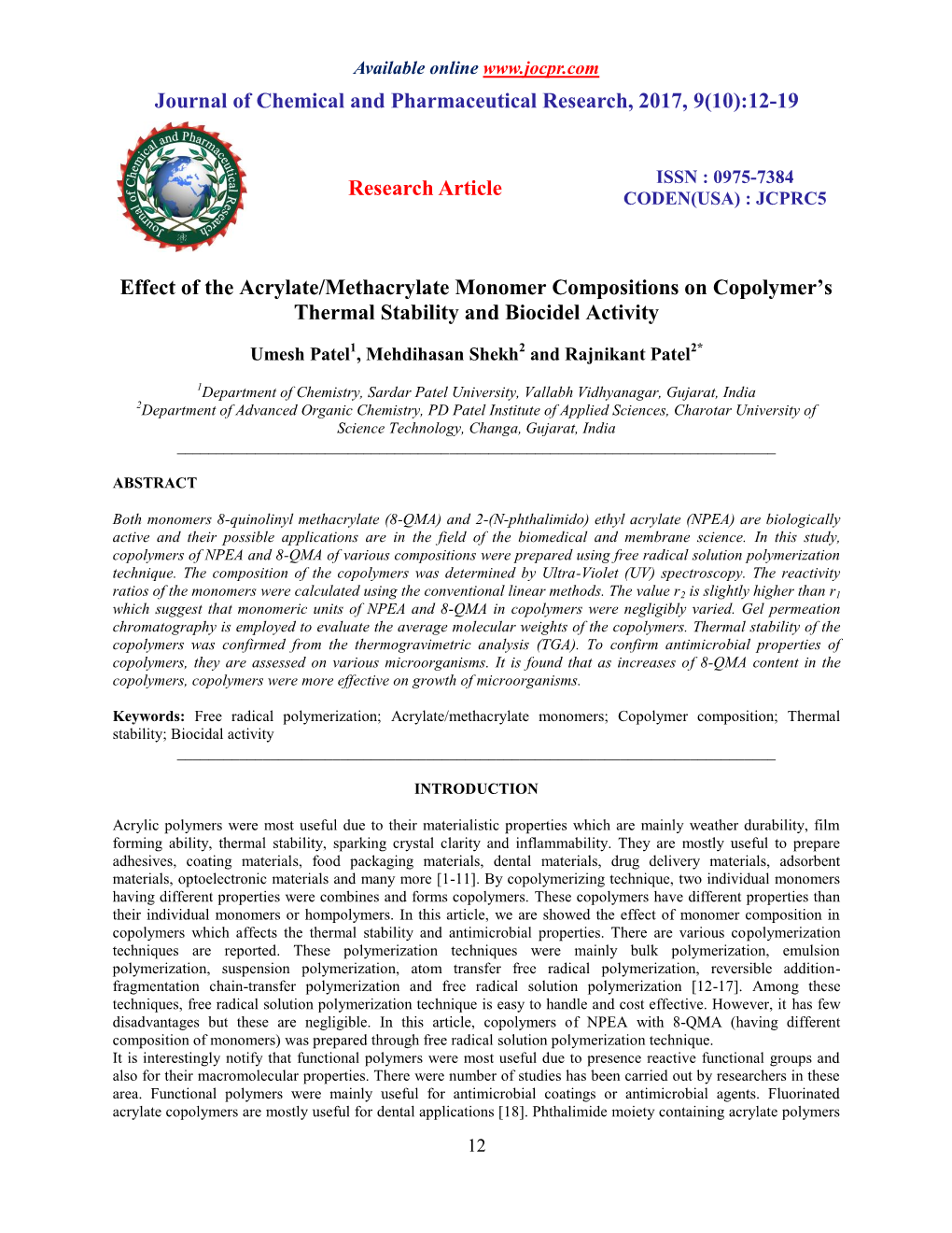 12-19 Research Article Effect of the Acrylate/Methacrylate Monomer