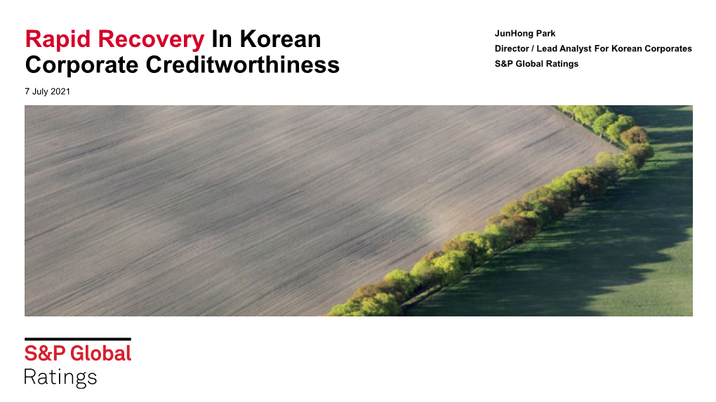 Rapid Recovery in Korean Corporate Creditworthiness