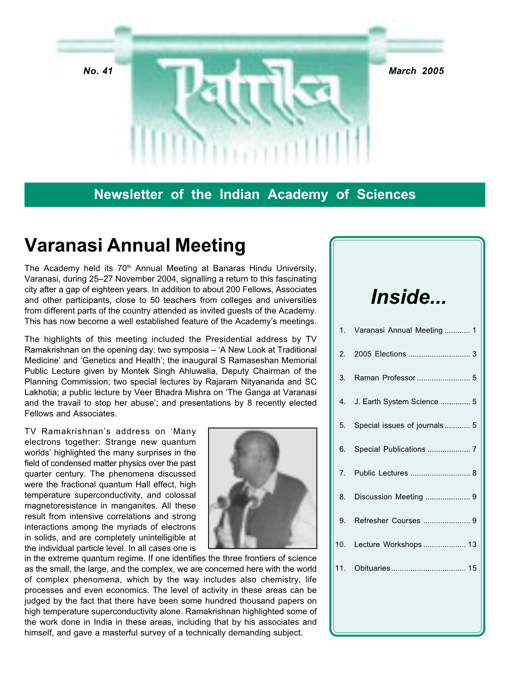 Varanasi Annual Meeting