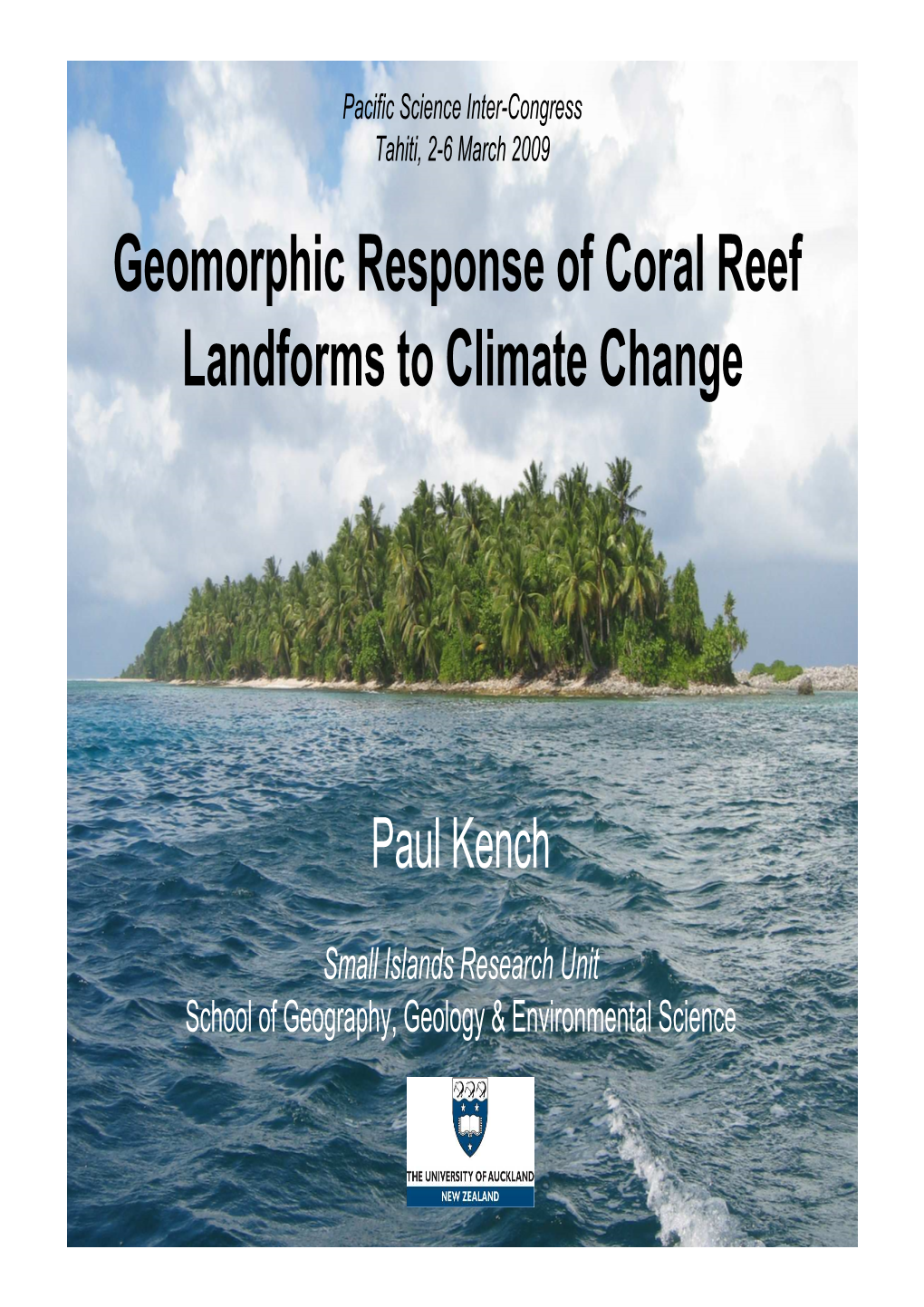 Geomorphic Response of Coral Reef Landforms to Climate Change