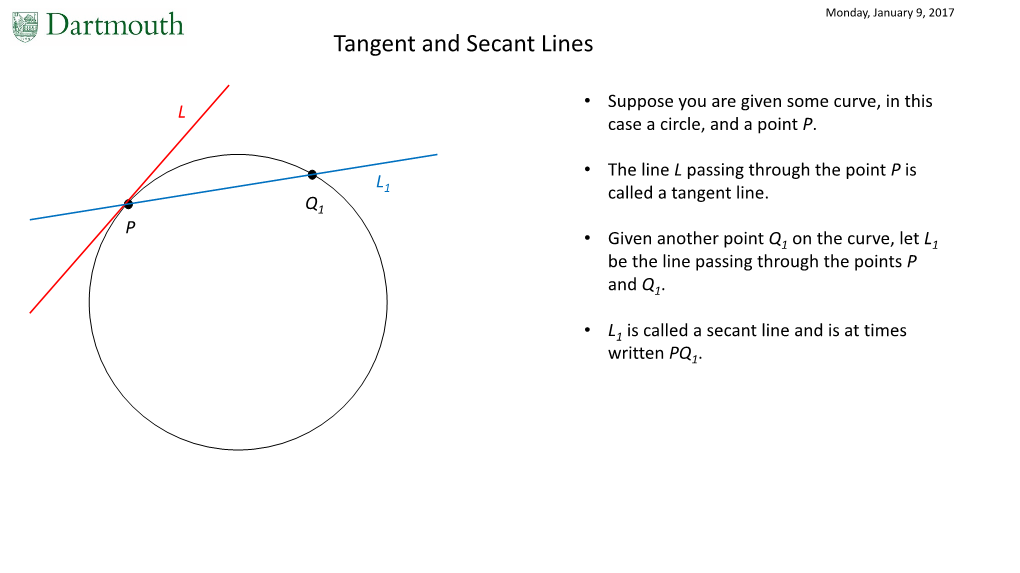 Tangent and Secant Lines