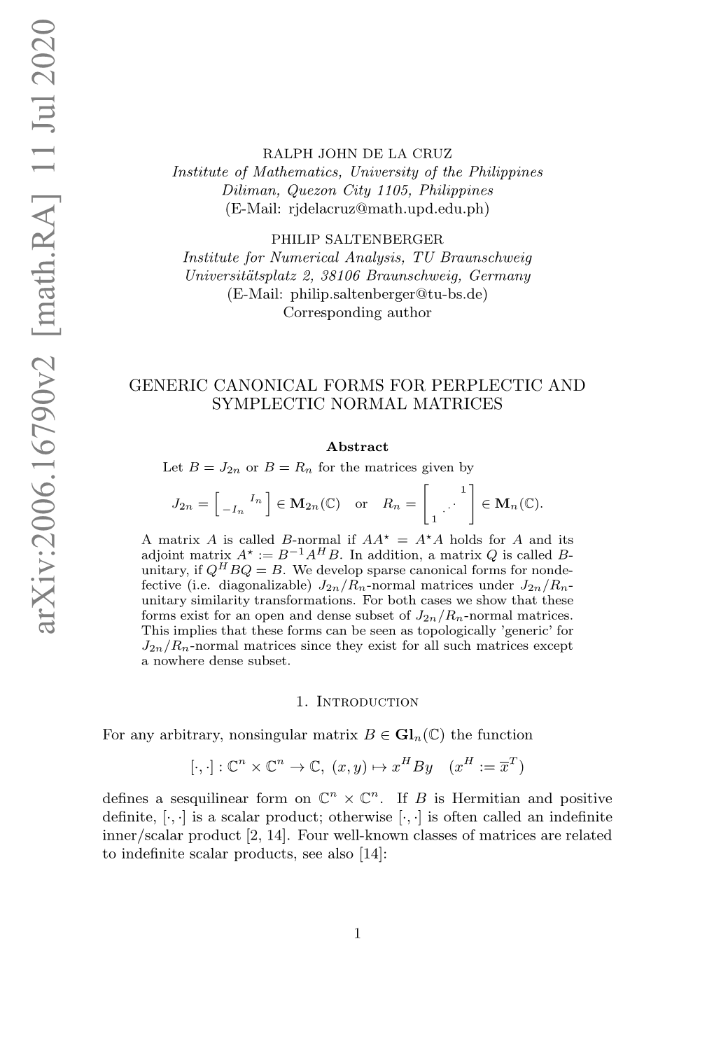 Arxiv:2006.16790V2 [Math.RA] 11 Jul 2020