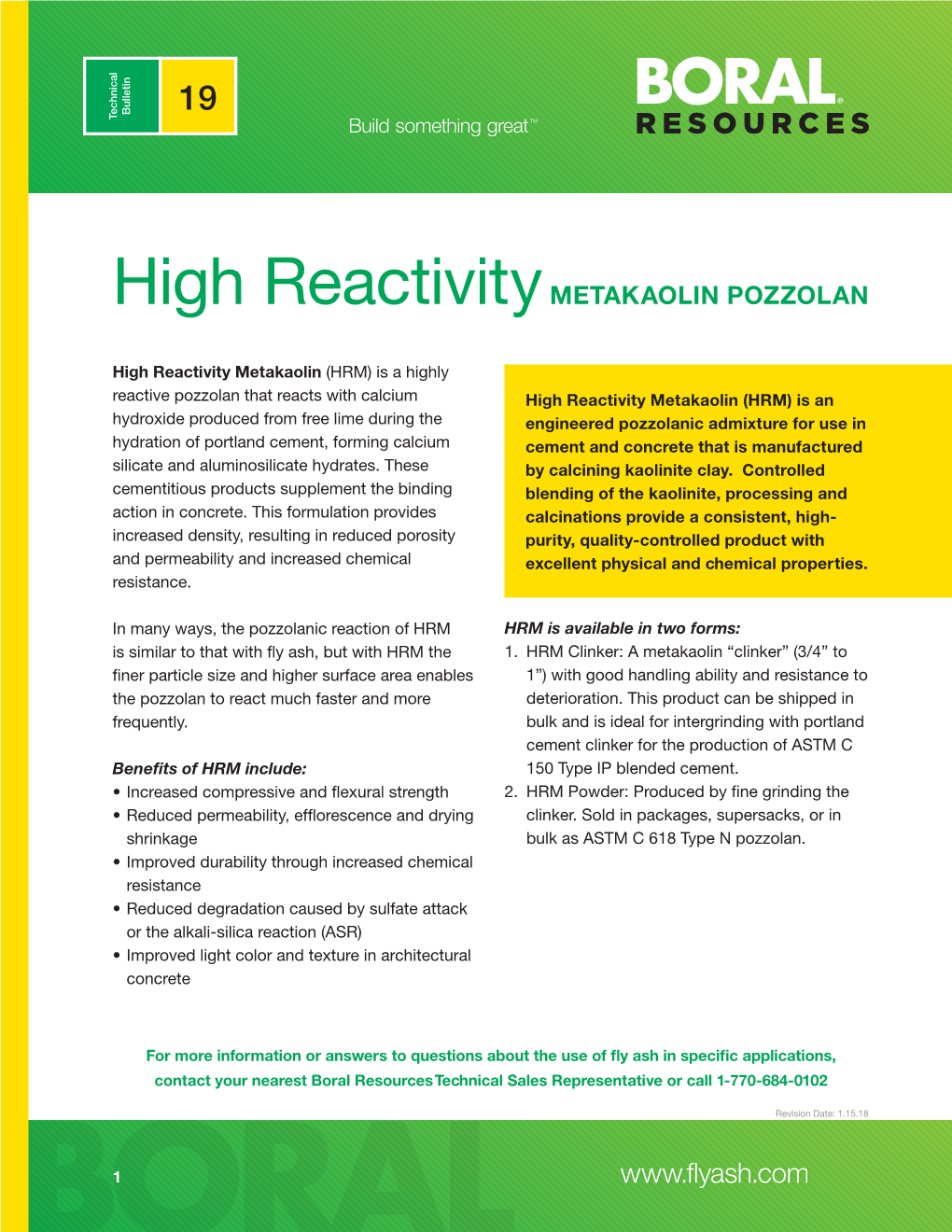 High Reactivity METAKAOLIN POZZOLAN