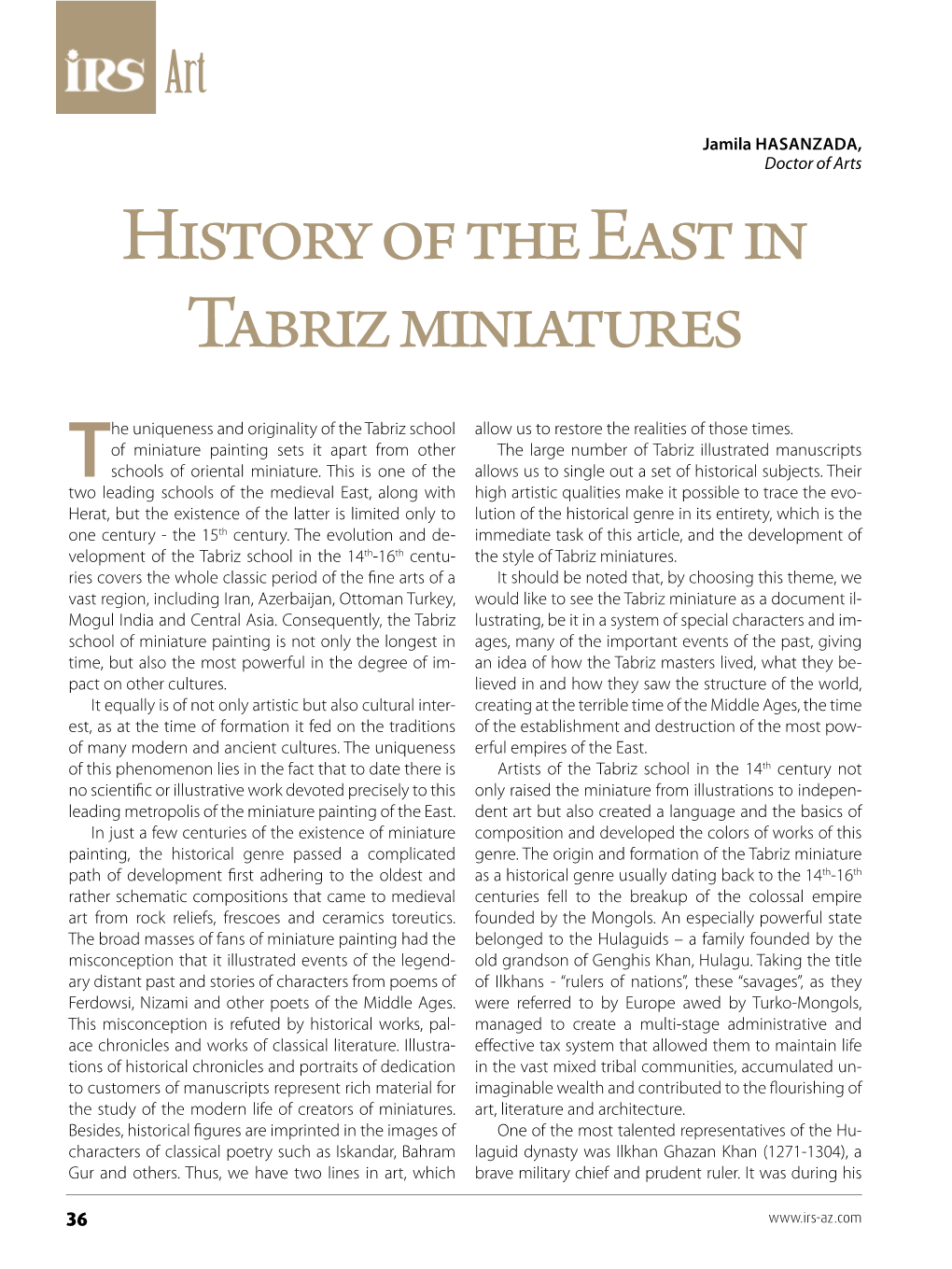 History of the East in Tabriz Miniatures