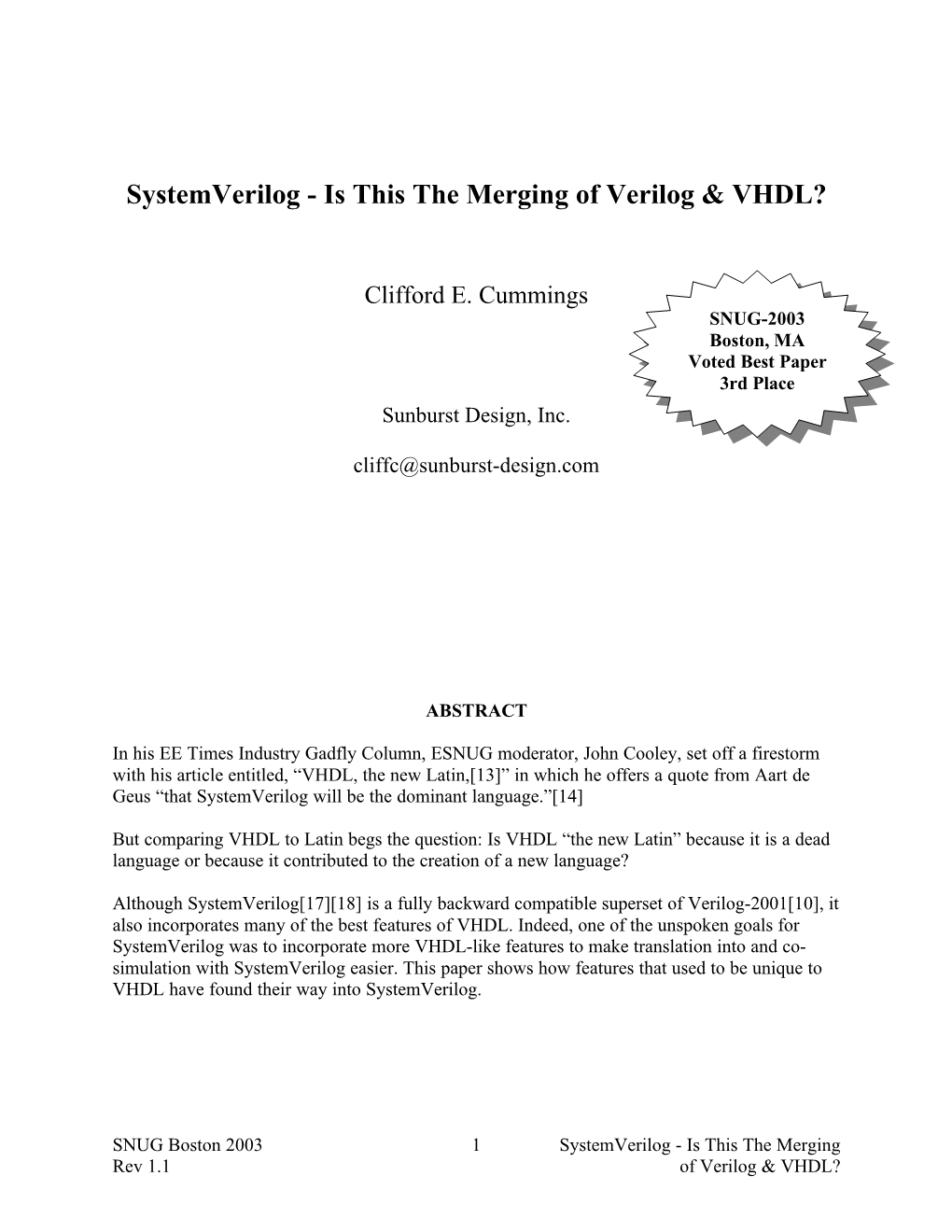 Systemverilog - Is This the Merging of Verilog & VHDL?