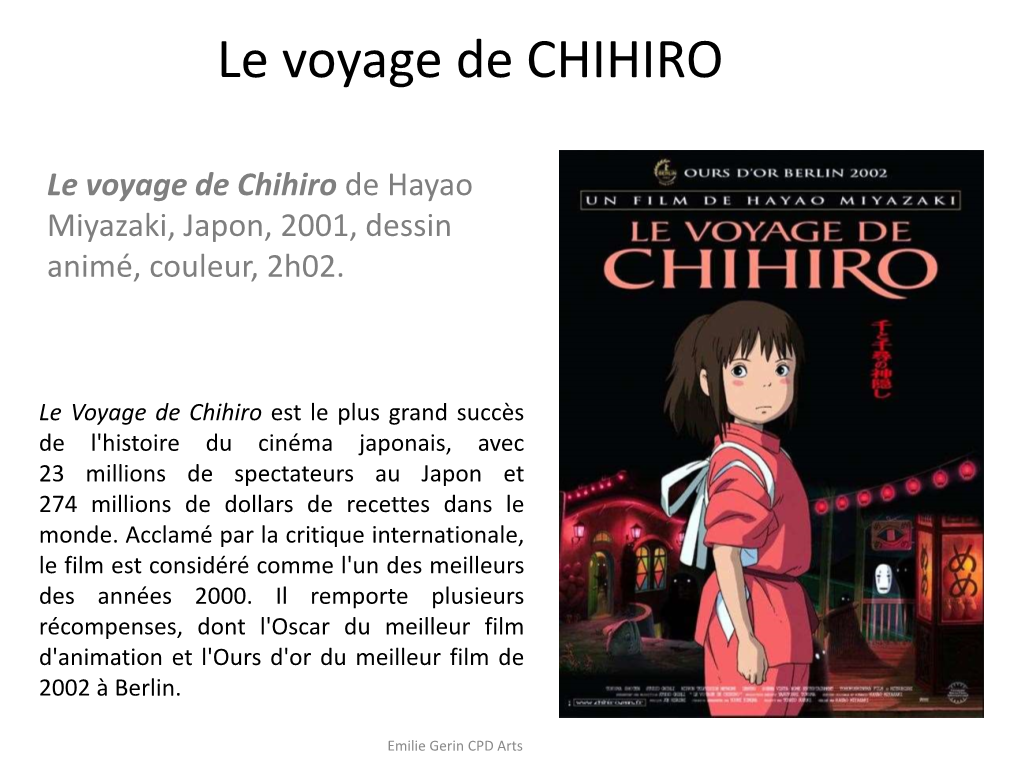 Le Voyage De CHIHIRO
