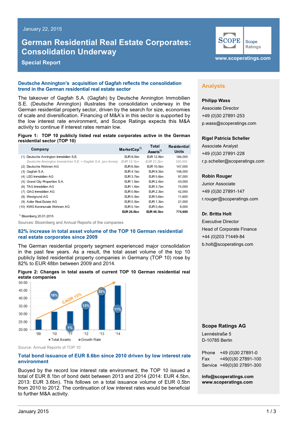 German Residential Real Estate Corporates: Consolidation Underway Special Report