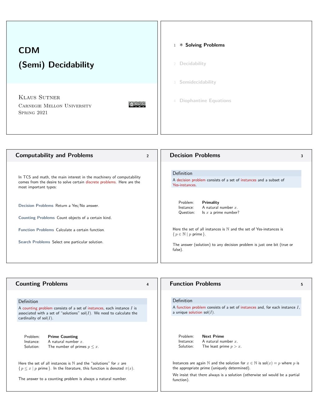 CDM ∗ (Semi) Decidability 2 Decidability