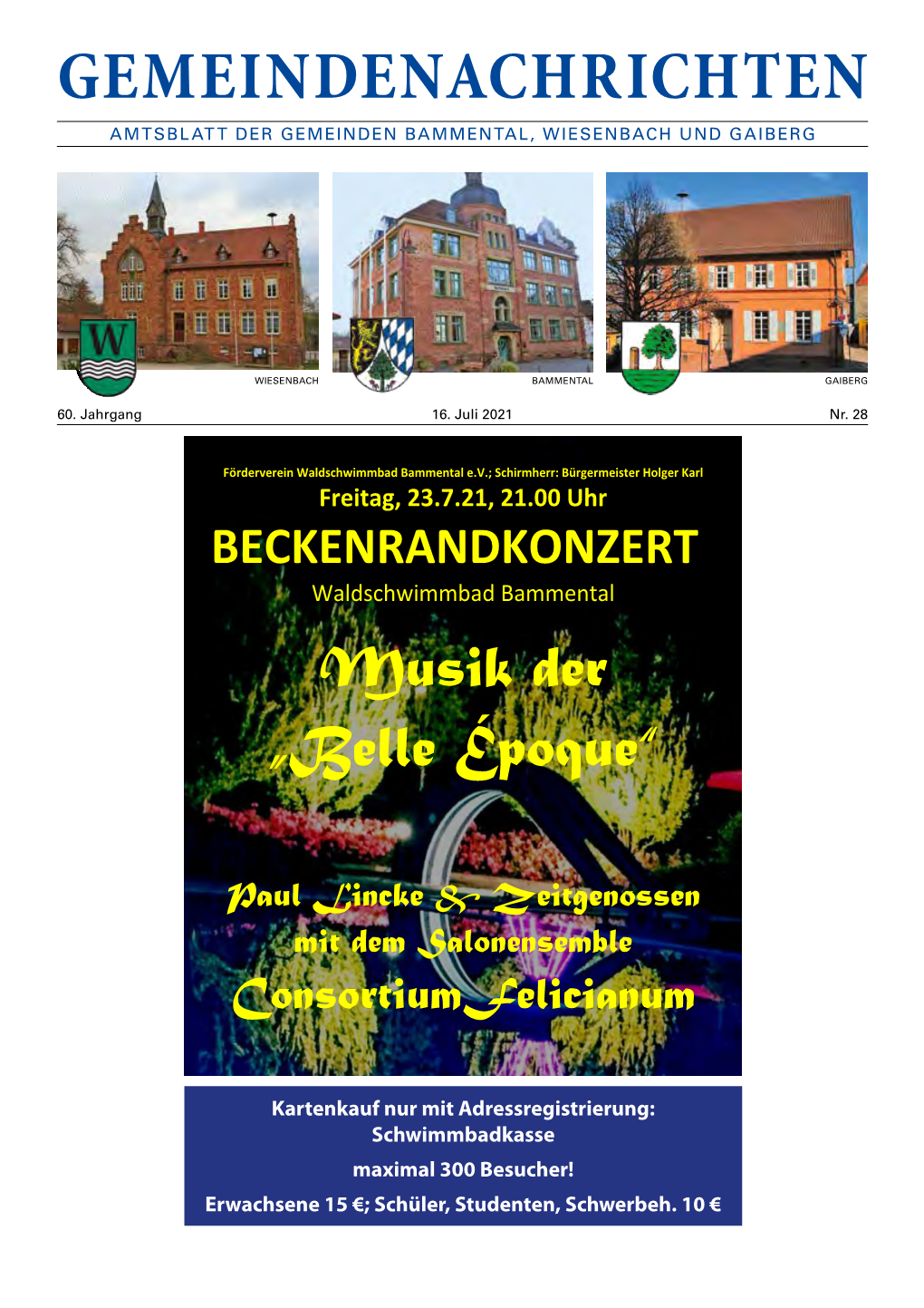 Gemeindenachrichten Amtsblatt Der Gemeinden Bammental, Wiesenbach Und Gaiberg