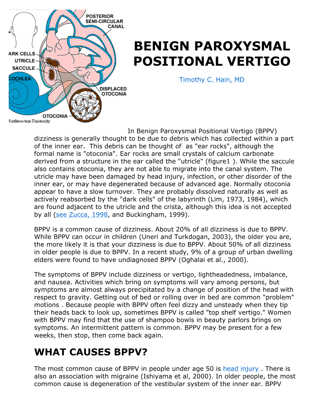 Benign Paroxysmal Positional Vertigo