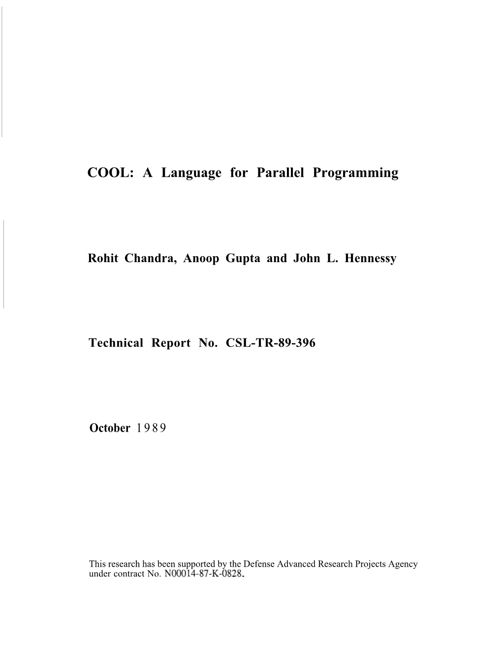 A Language for Parallel Programming