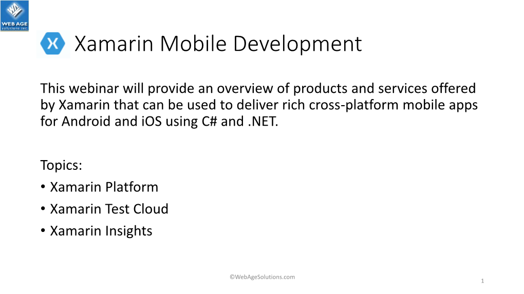 Xamarin Mobile Development