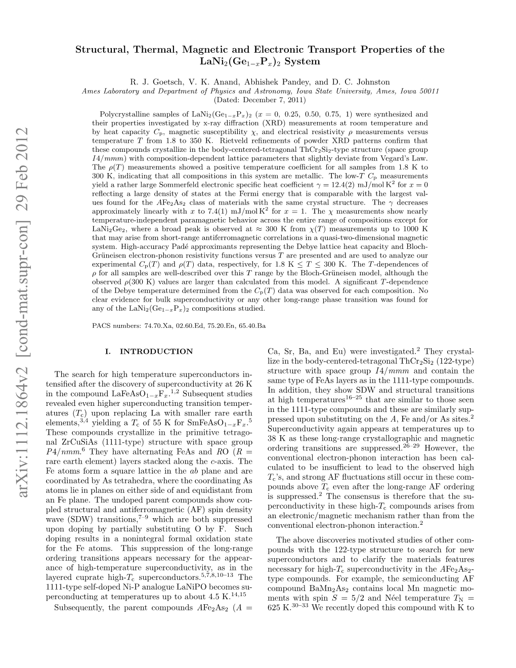 Structural, Thermal, Magnetic and Electronic Transport Properties Of