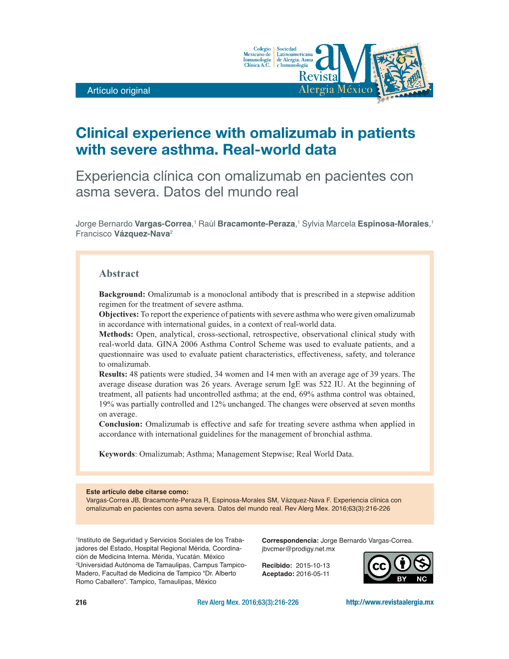 Clinical Experience with Omalizumab in Patients with Severe Asthma