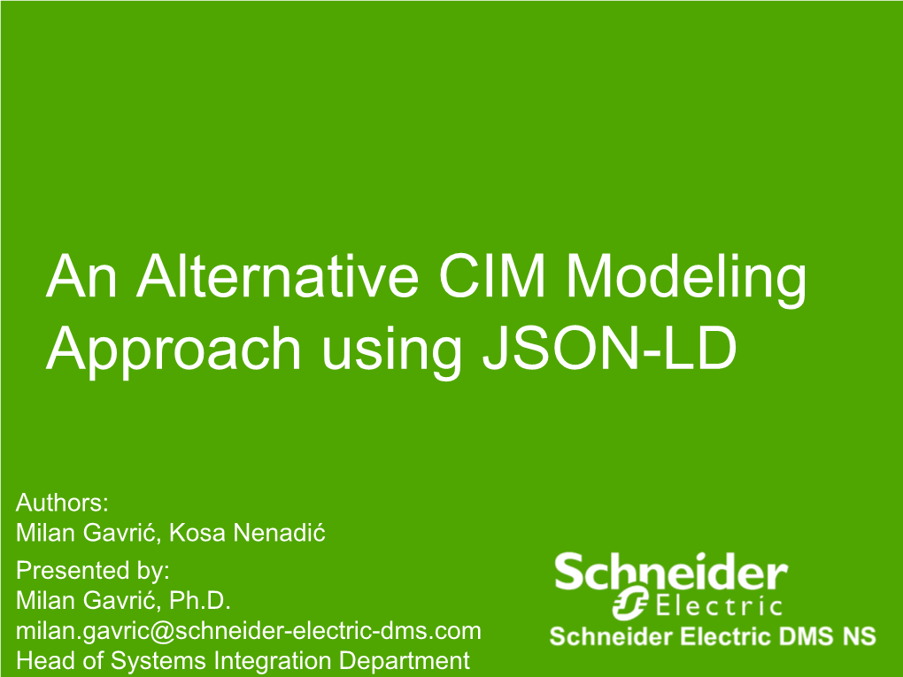 An Alternative CIM Modeling Approach Using JSON-LD