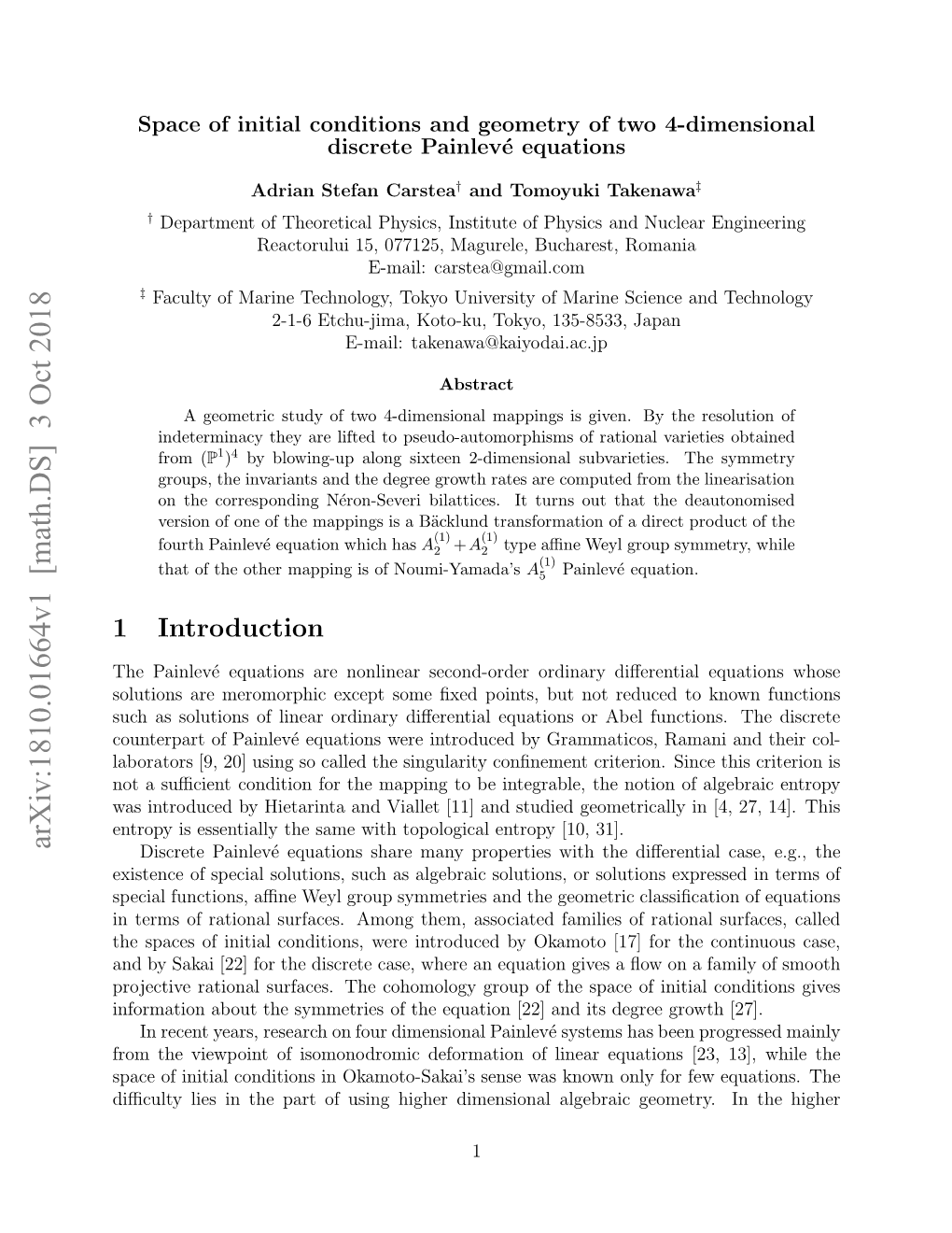 Space of Initial Conditions and Geometry of Two 4-Dimensional Discrete Painlev\'E Equations