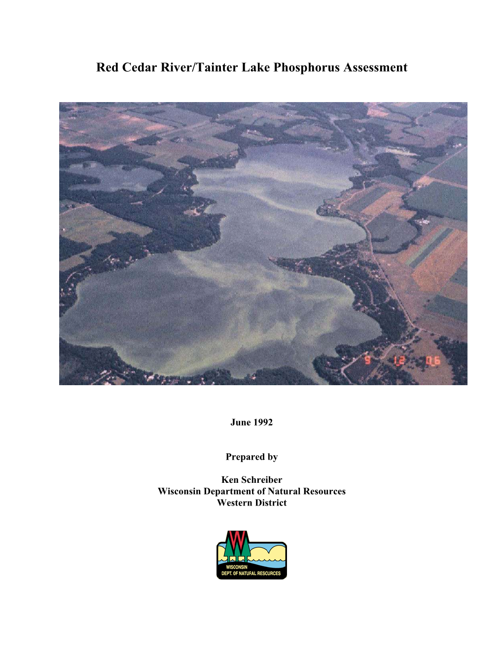 Red Cedar River/Tainter Lake Phosphorus Assessment