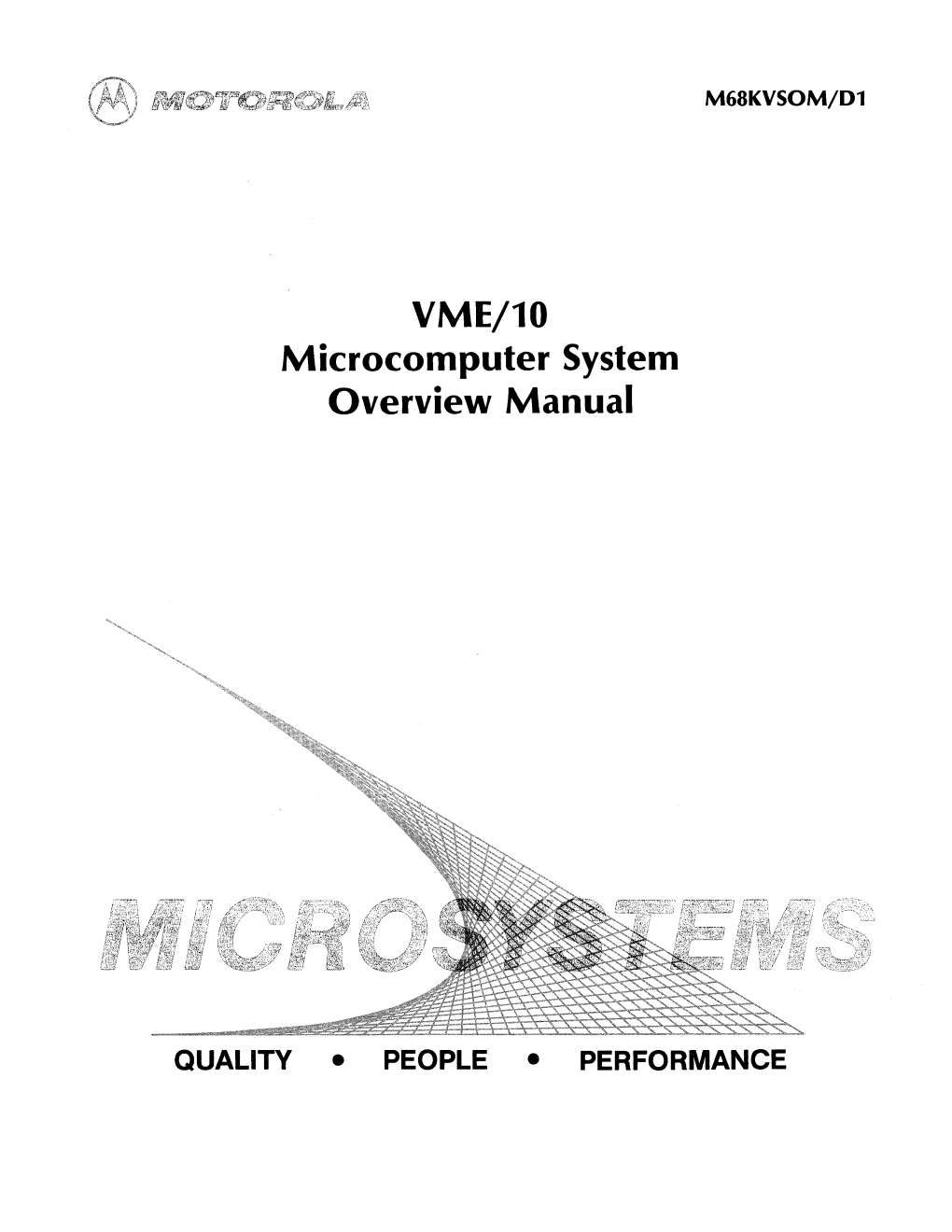 VME/10 Microcomputer System Overview Manual