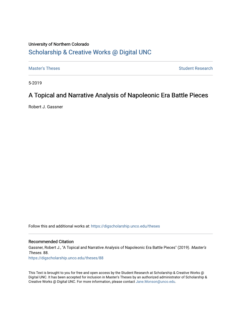 A Topical and Narrative Analysis of Napoleonic Era Battle Pieces