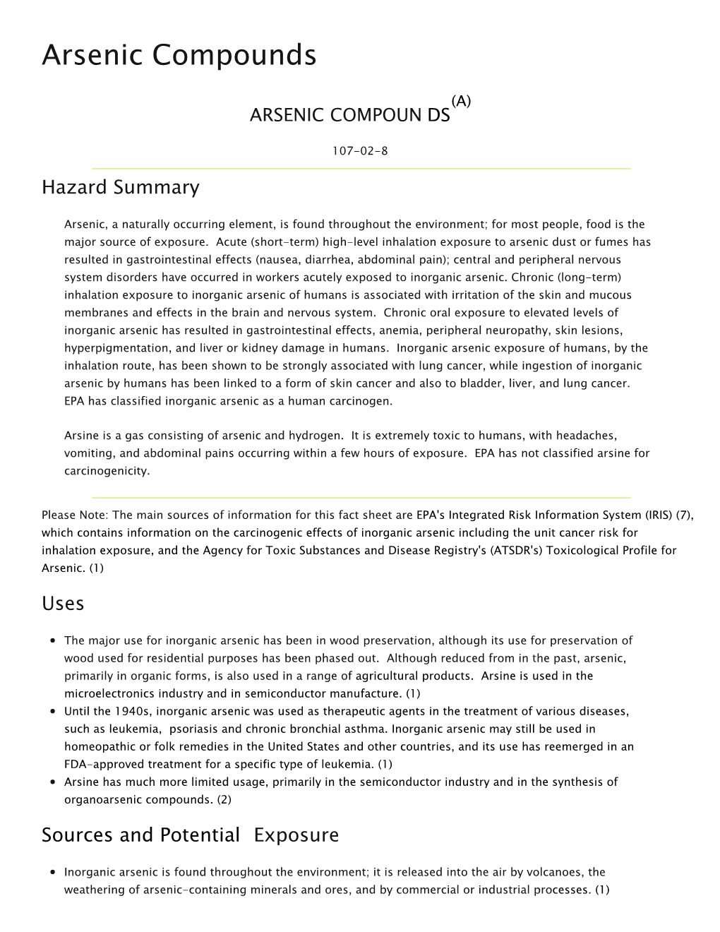 Arsenic Compounds