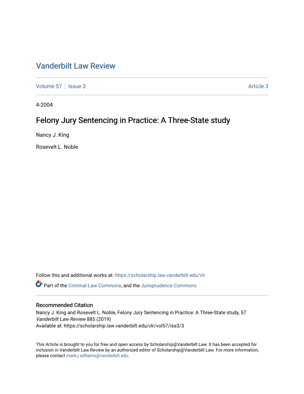 Felony Jury Sentencing in Practice: a Three-State Study