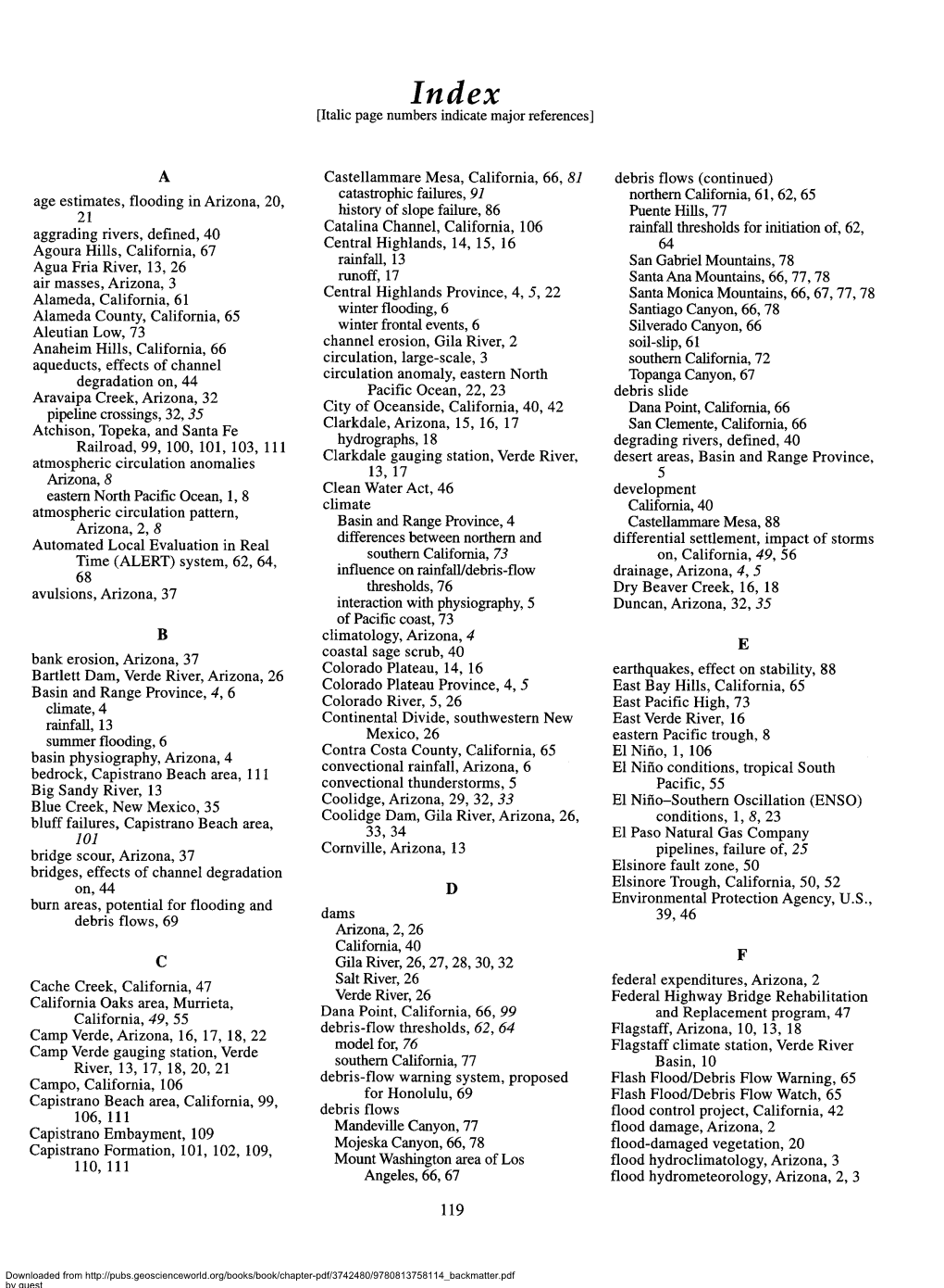 A Age Estimates, Flooding in Arizona, 20, Aggrading