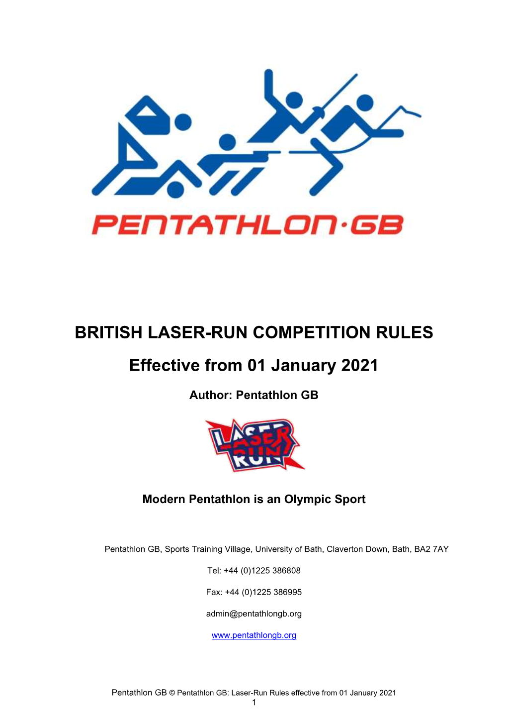 BRITISH LASER-RUN COMPETITION RULES Effective from 01 January 2021