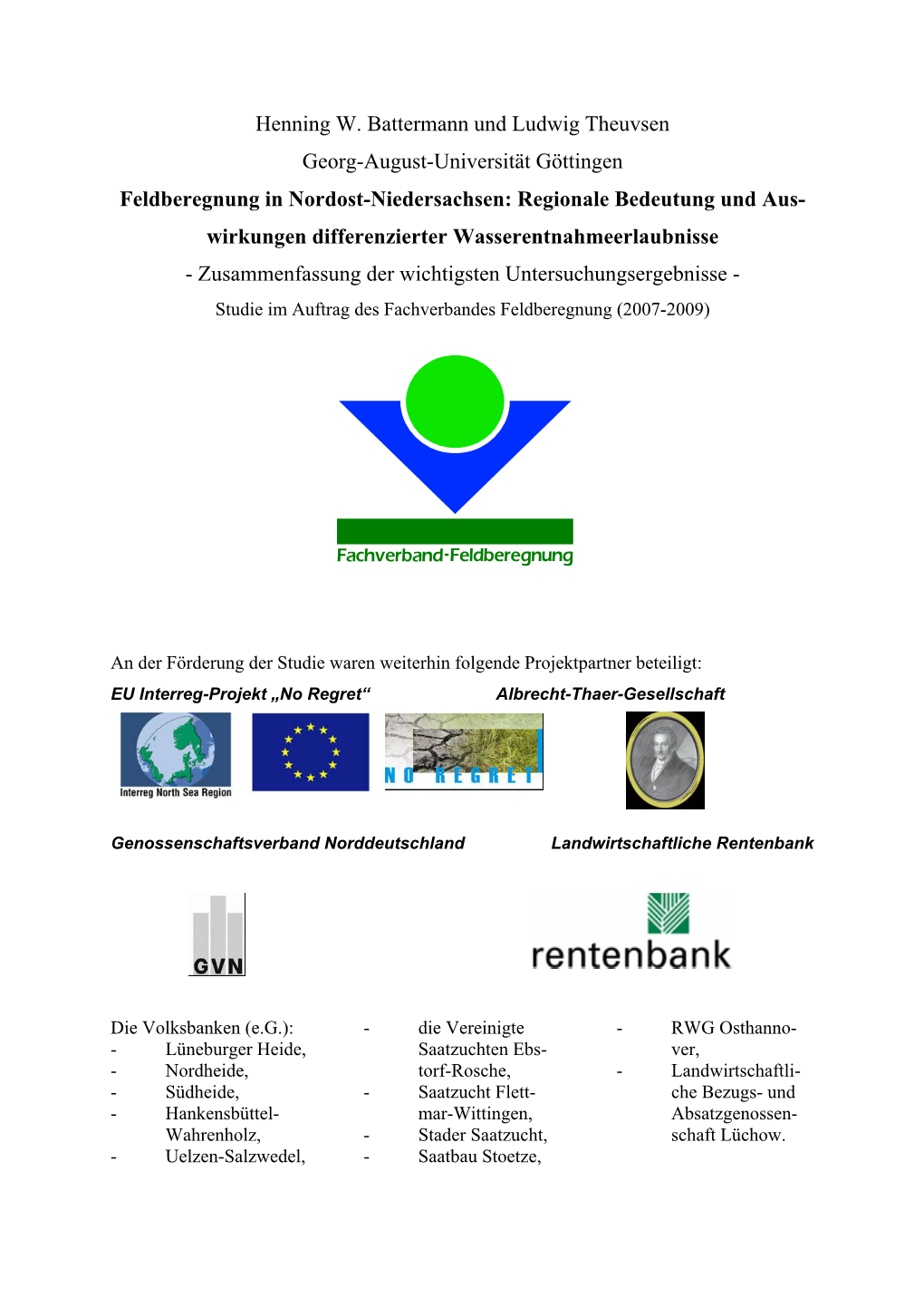 Feldberegnung in Nordost-Niedersachsen