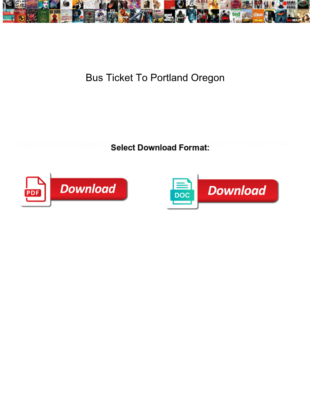 Bus Ticket to Portland Oregon