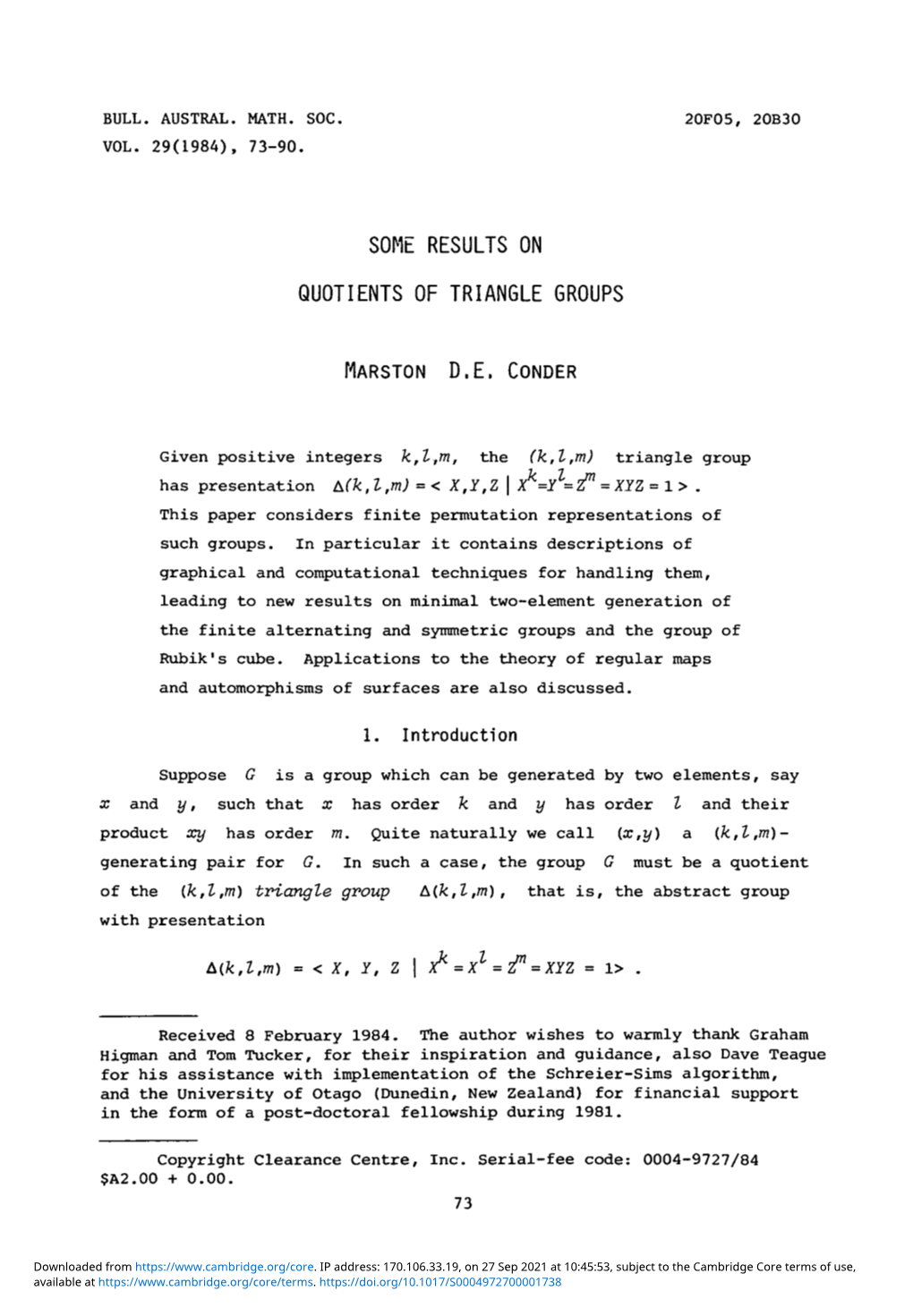 Some Results on Quotients of Triangle Groups