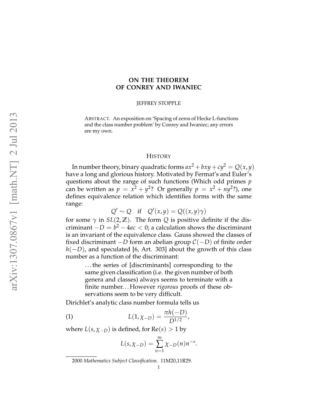 On the Theorem of Conrey and Iwaniec