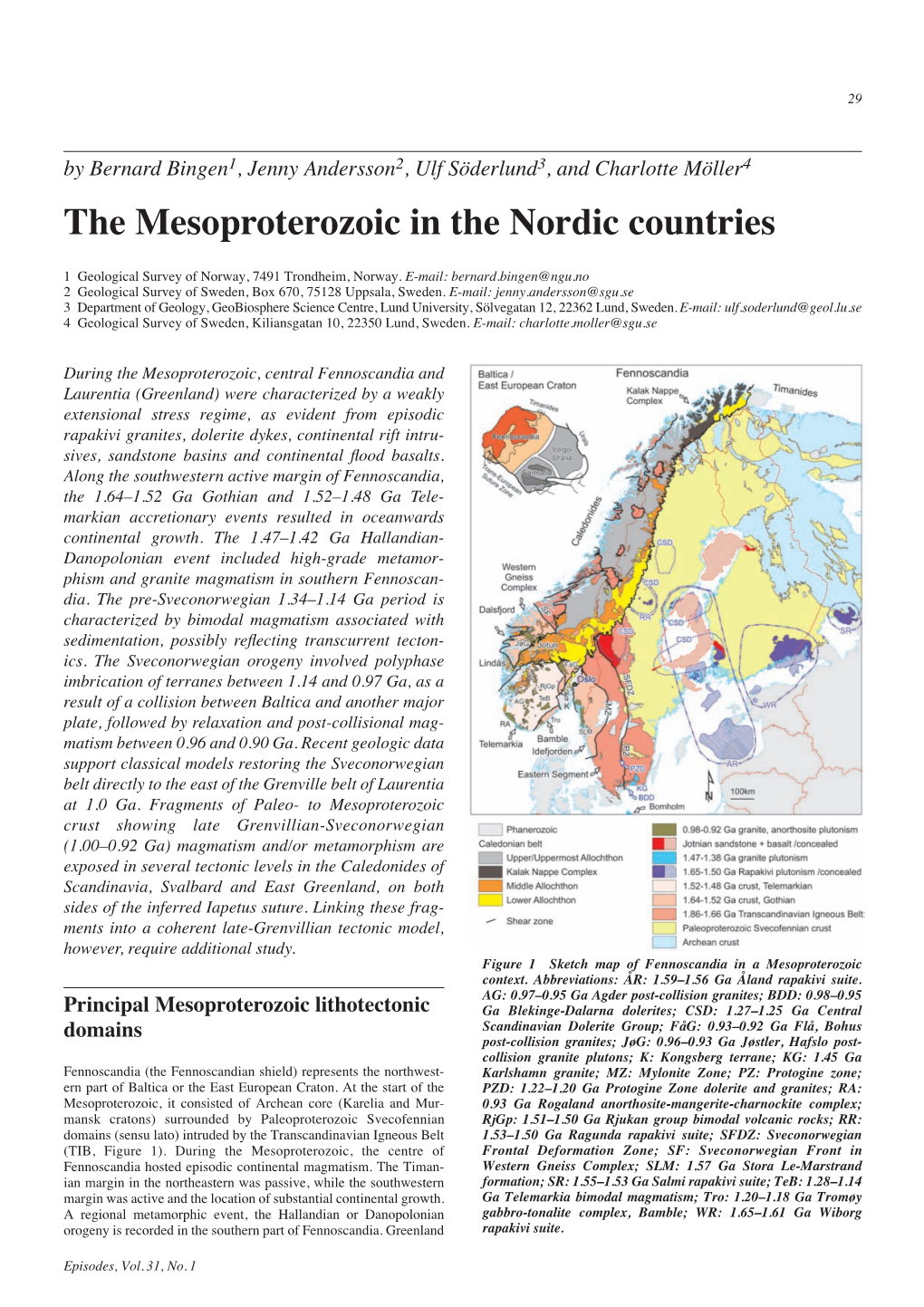 The Mesoproterozoic in the Nordic Countries