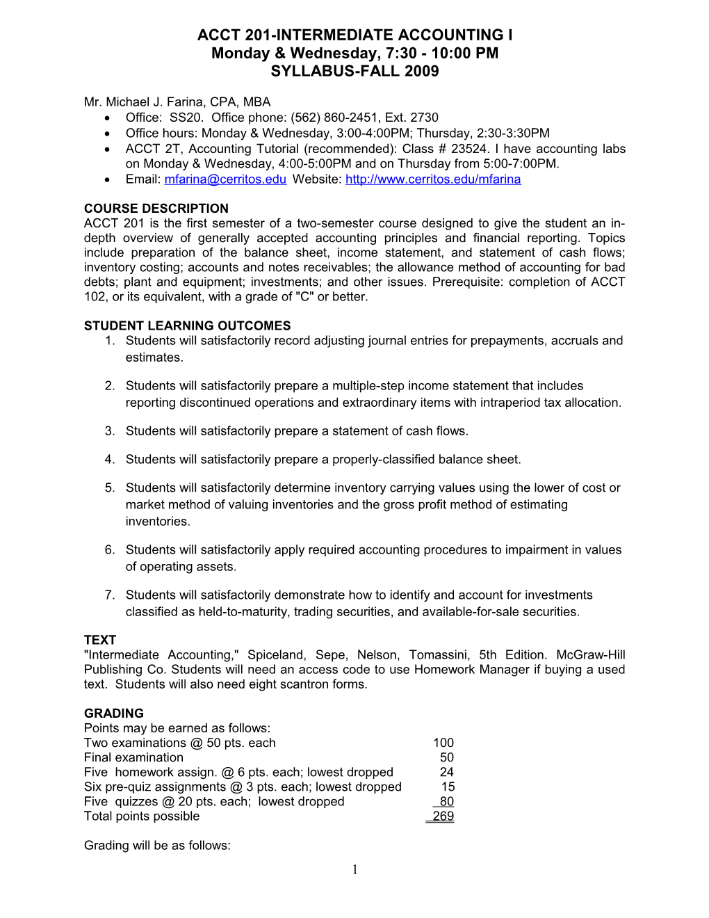 Busa 201 Intermediate Accounting I s1