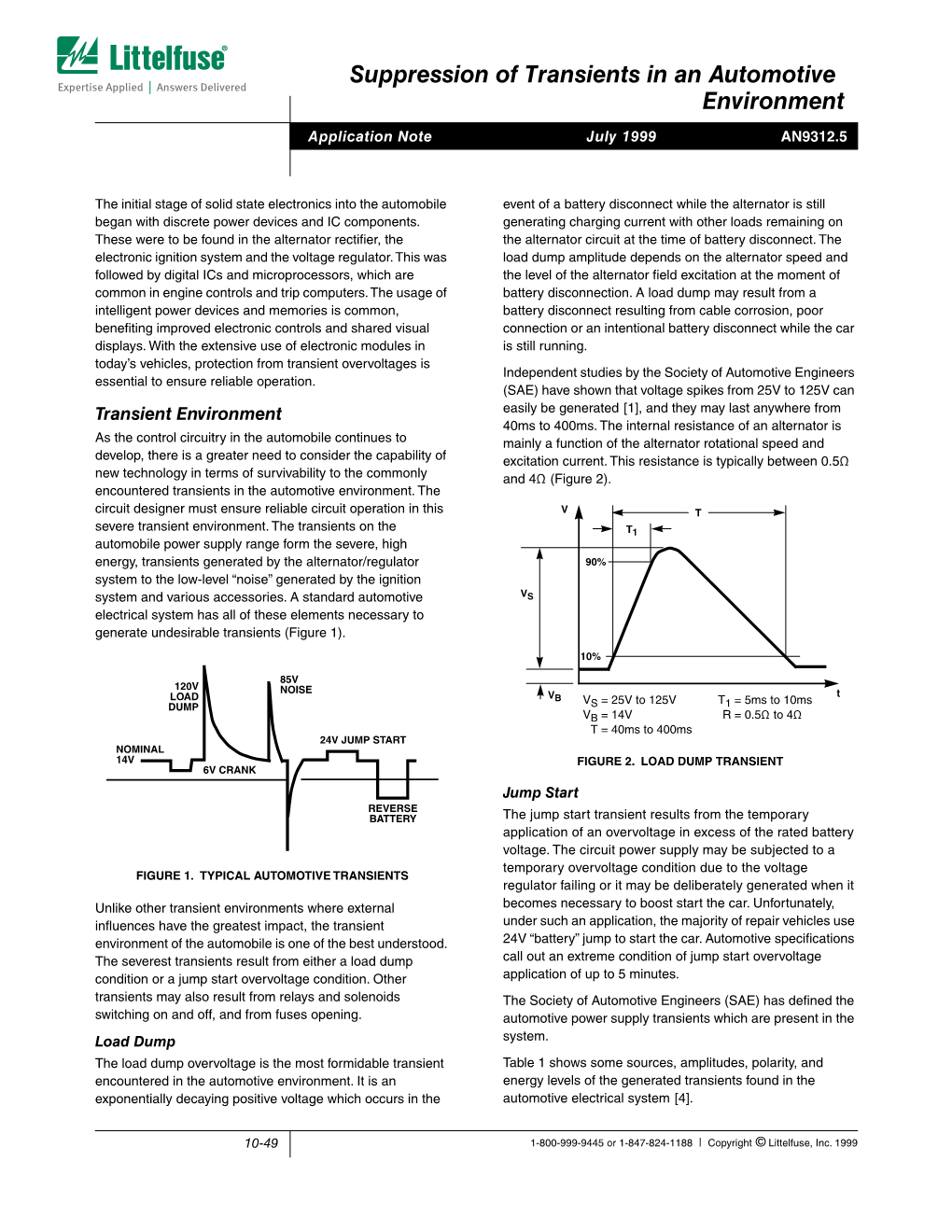 Suppression of Transients in an Automotive Environment