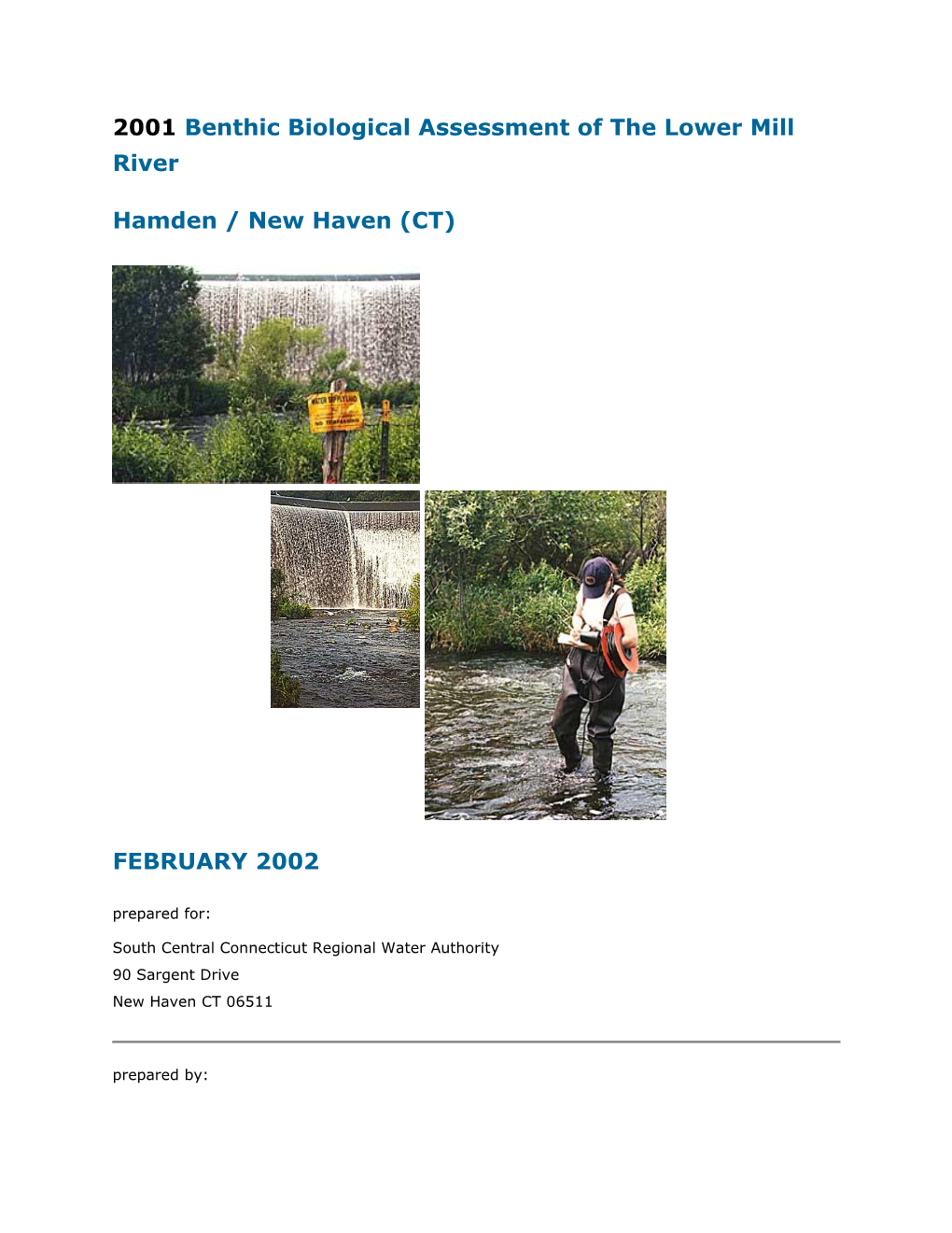 2001 Benthic Biological Assessment of the Lower Mill River Hamden