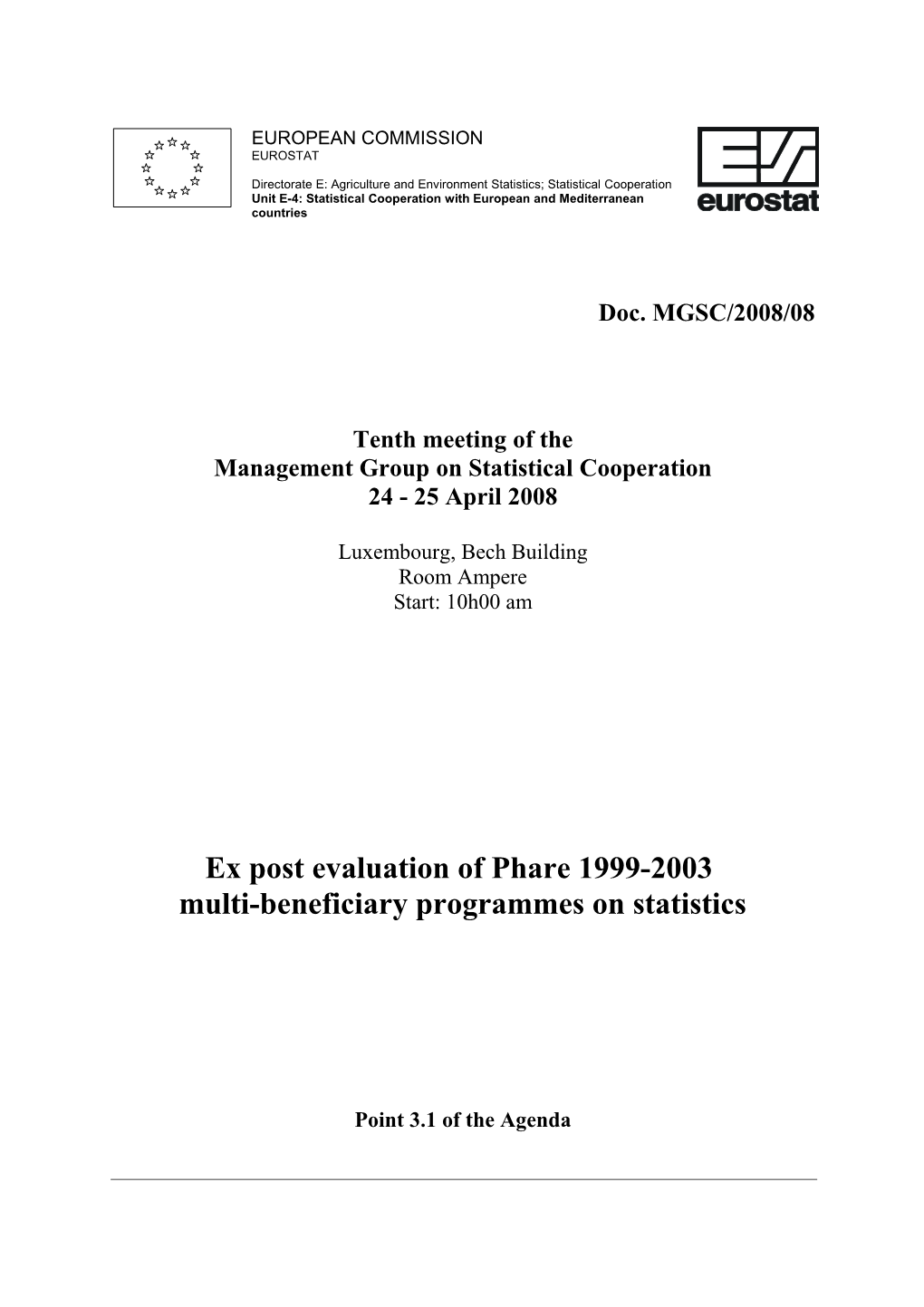 Management Group on Statistical Cooperation