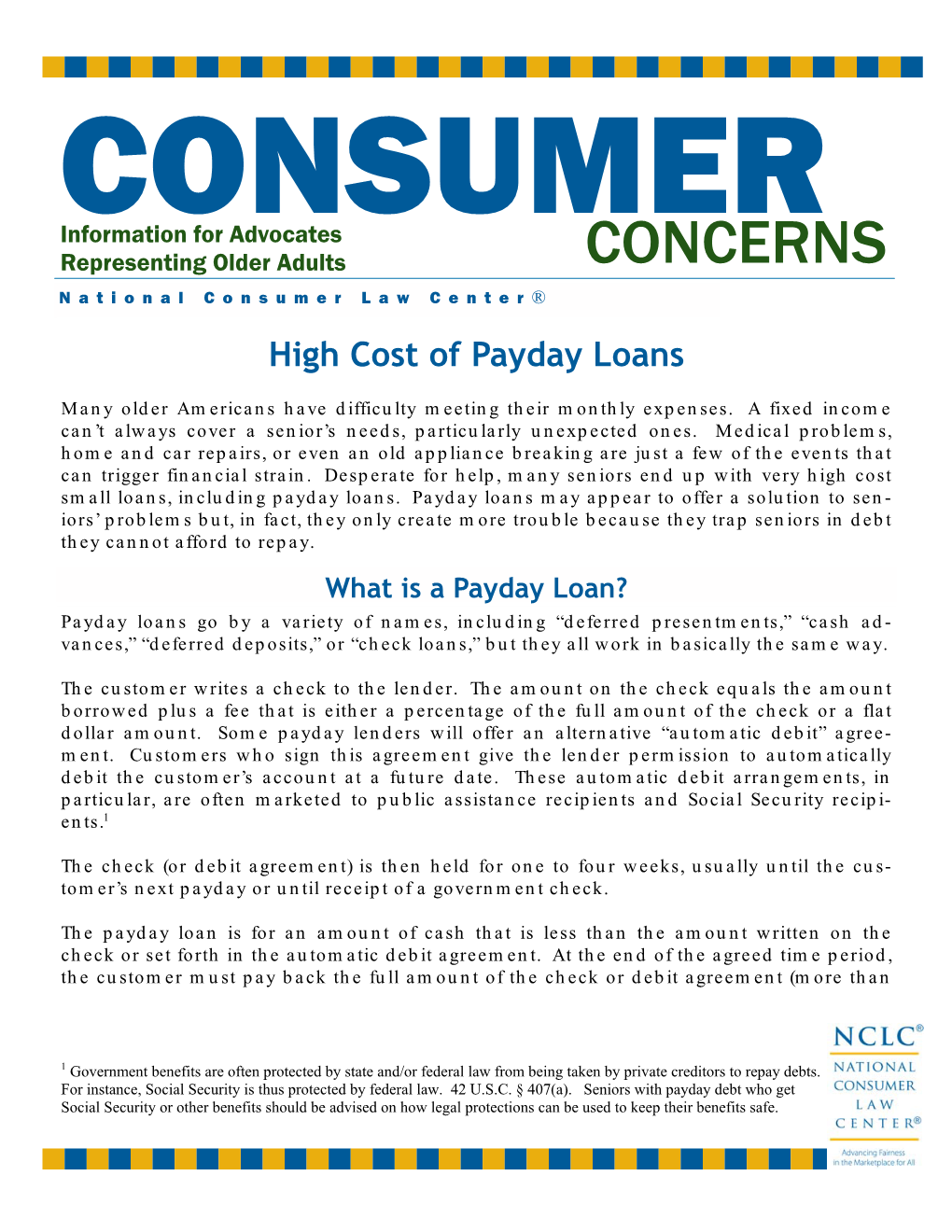 The High Cost of Payday Loans