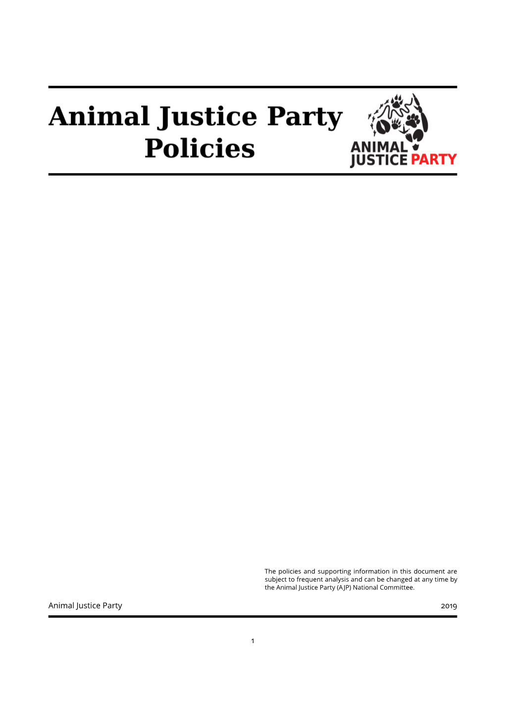 Animal Justice Party (AJP) National Committee