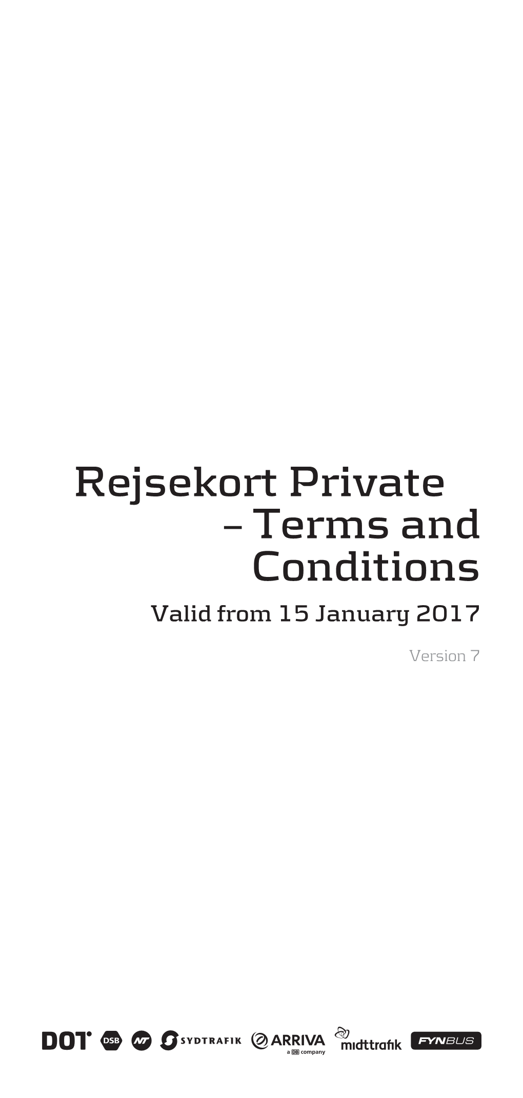 Terms and Conditions for Rejsekort Private 15. January 2017