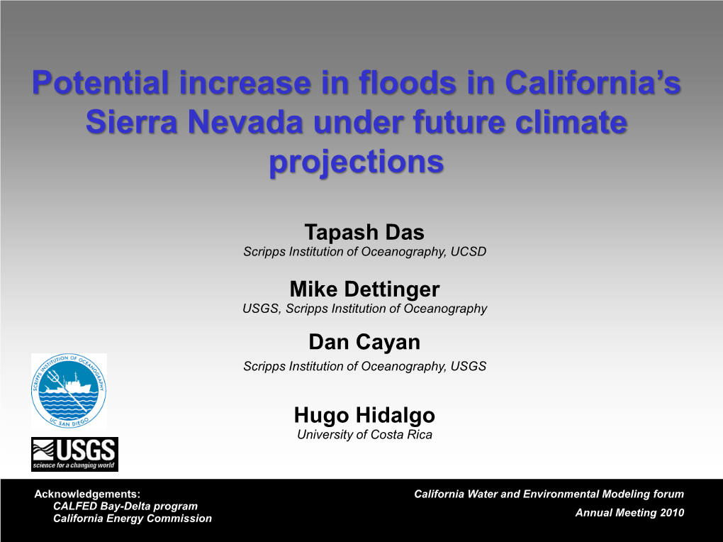Potential Increase in Floods in California's Sierra Nevada Under