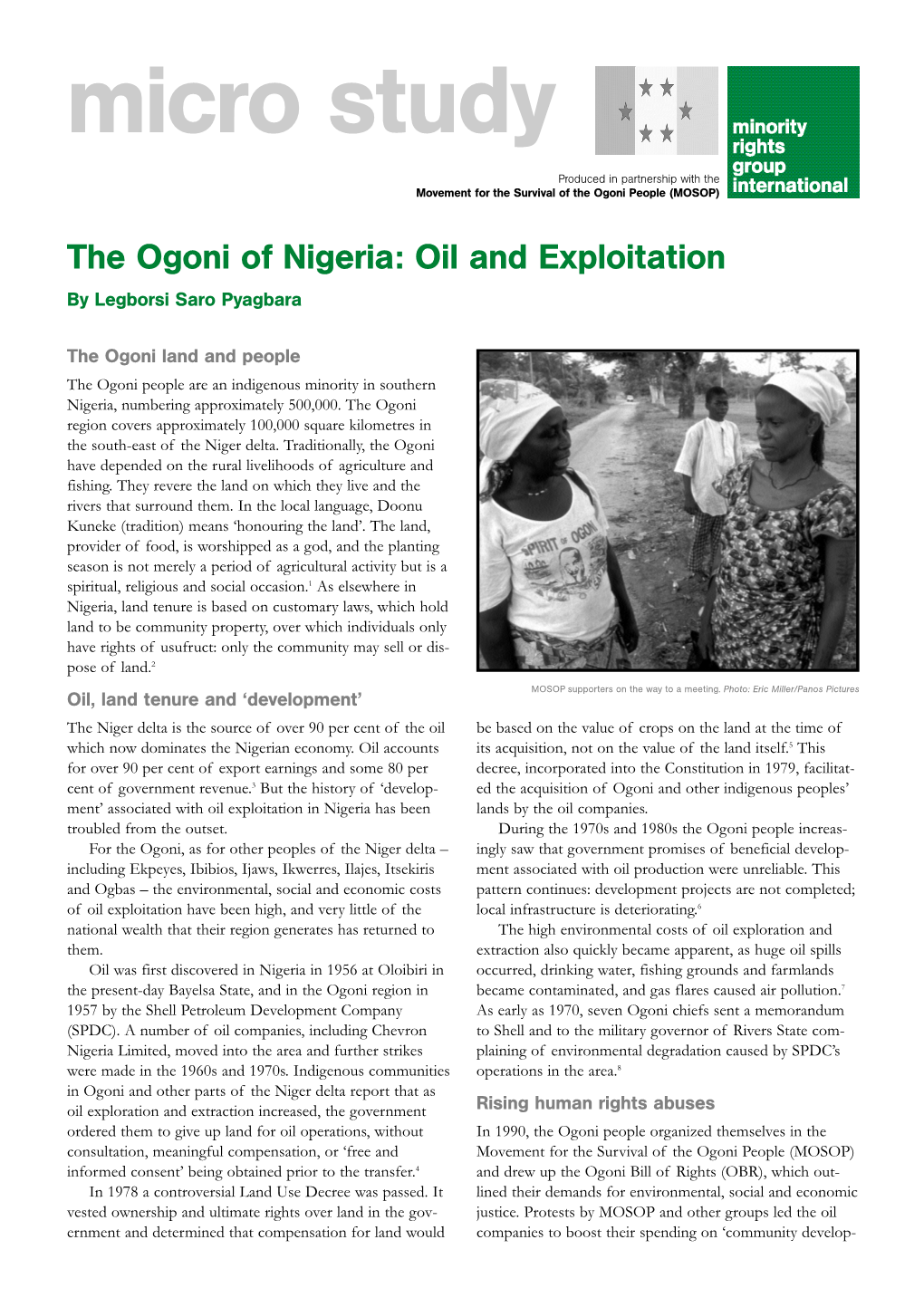 The Ogoni of Nigeria: Oil and Exploitation by Legborsi Saro Pyagbara