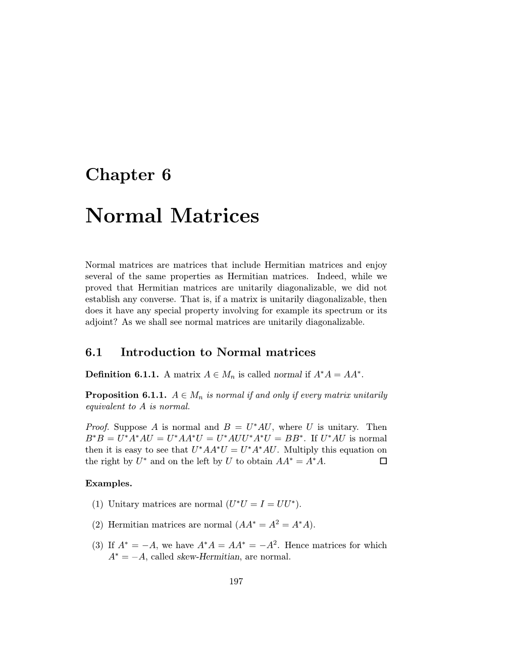 Normal Matrices