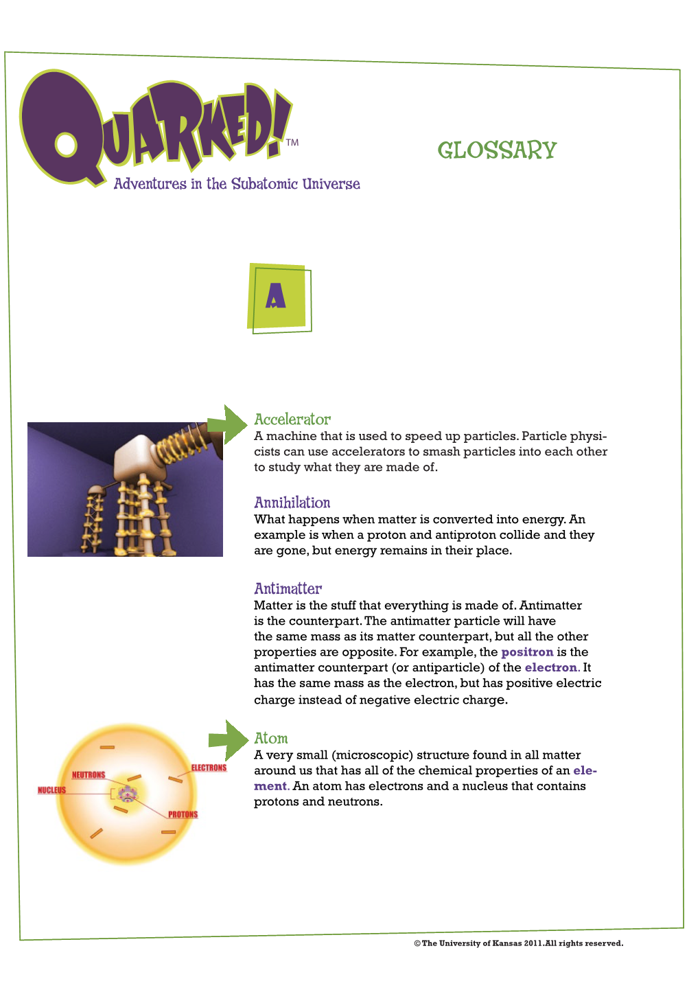 GLOSSARY Adventures in the Subatomic Universe