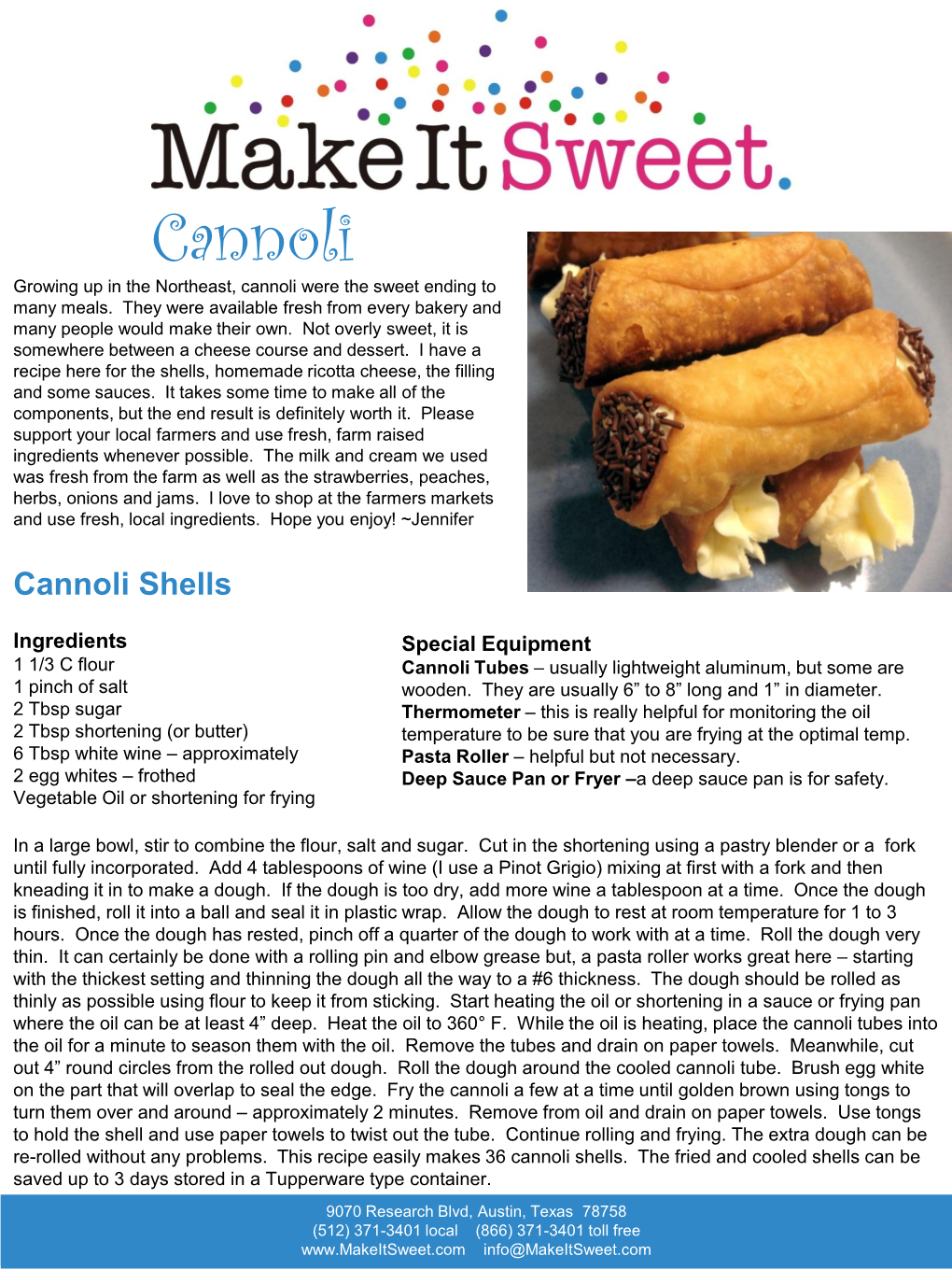 Cannoli Recipe