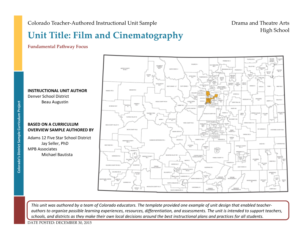 Film and Cinematography Fundamental Pathway Focus