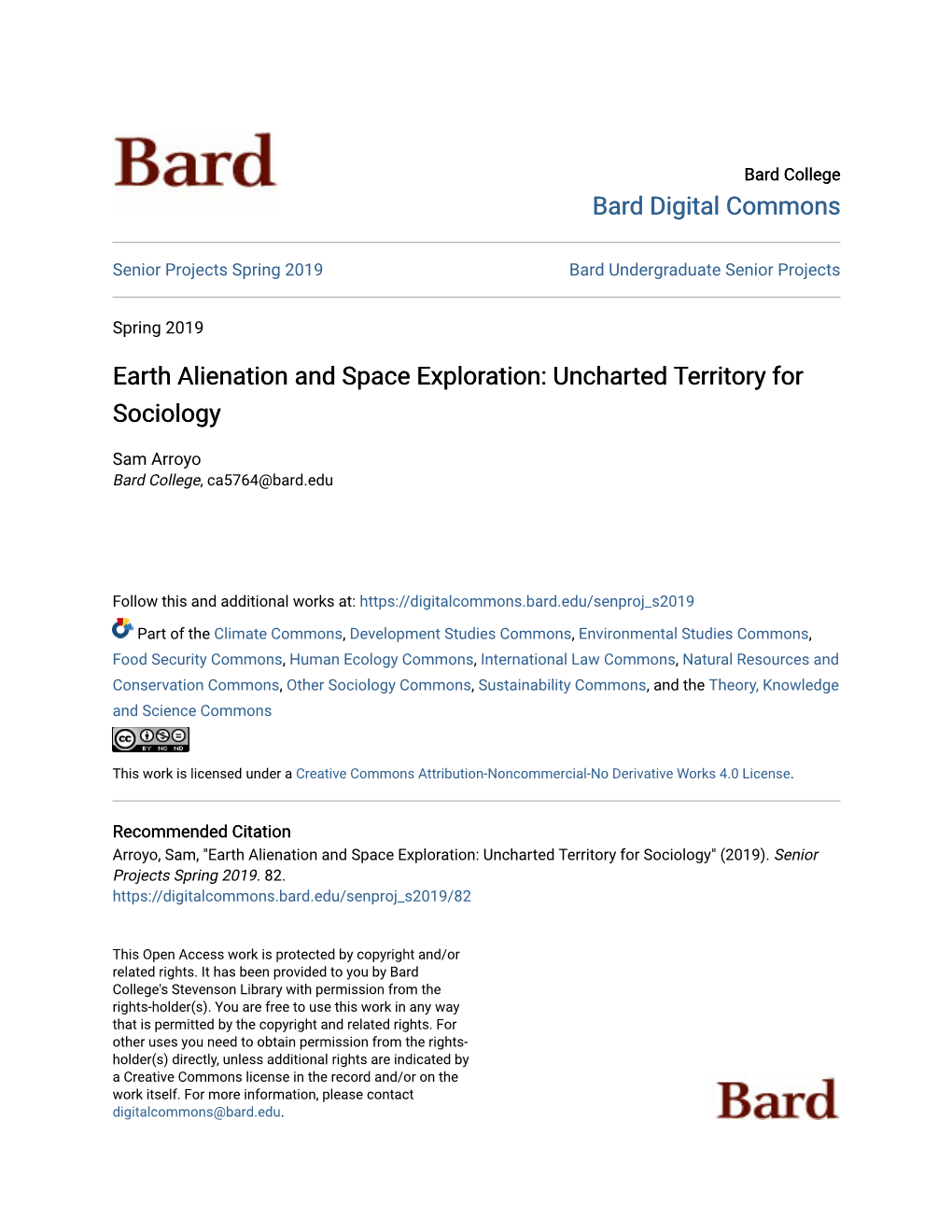 Earth Alienation and Space Exploration: Uncharted Territory for Sociology