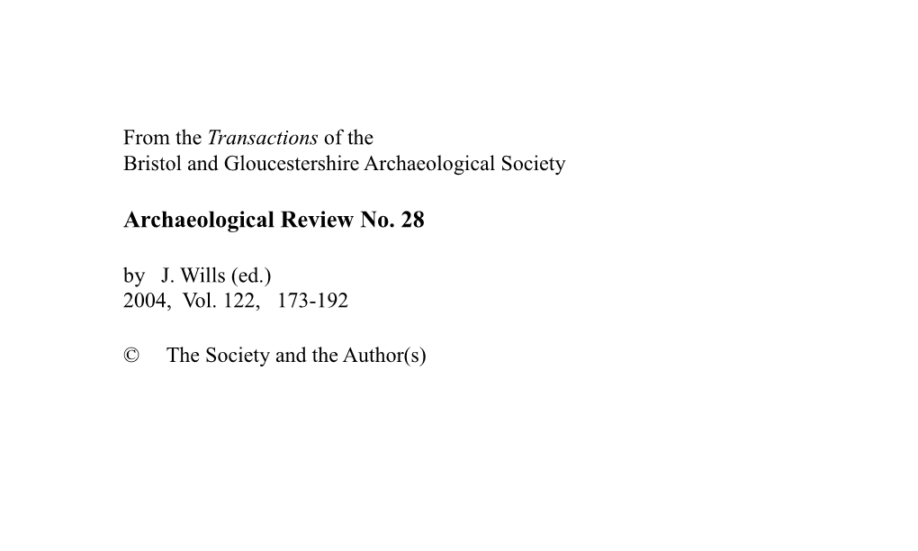 Archaeological Review No. 28 by J