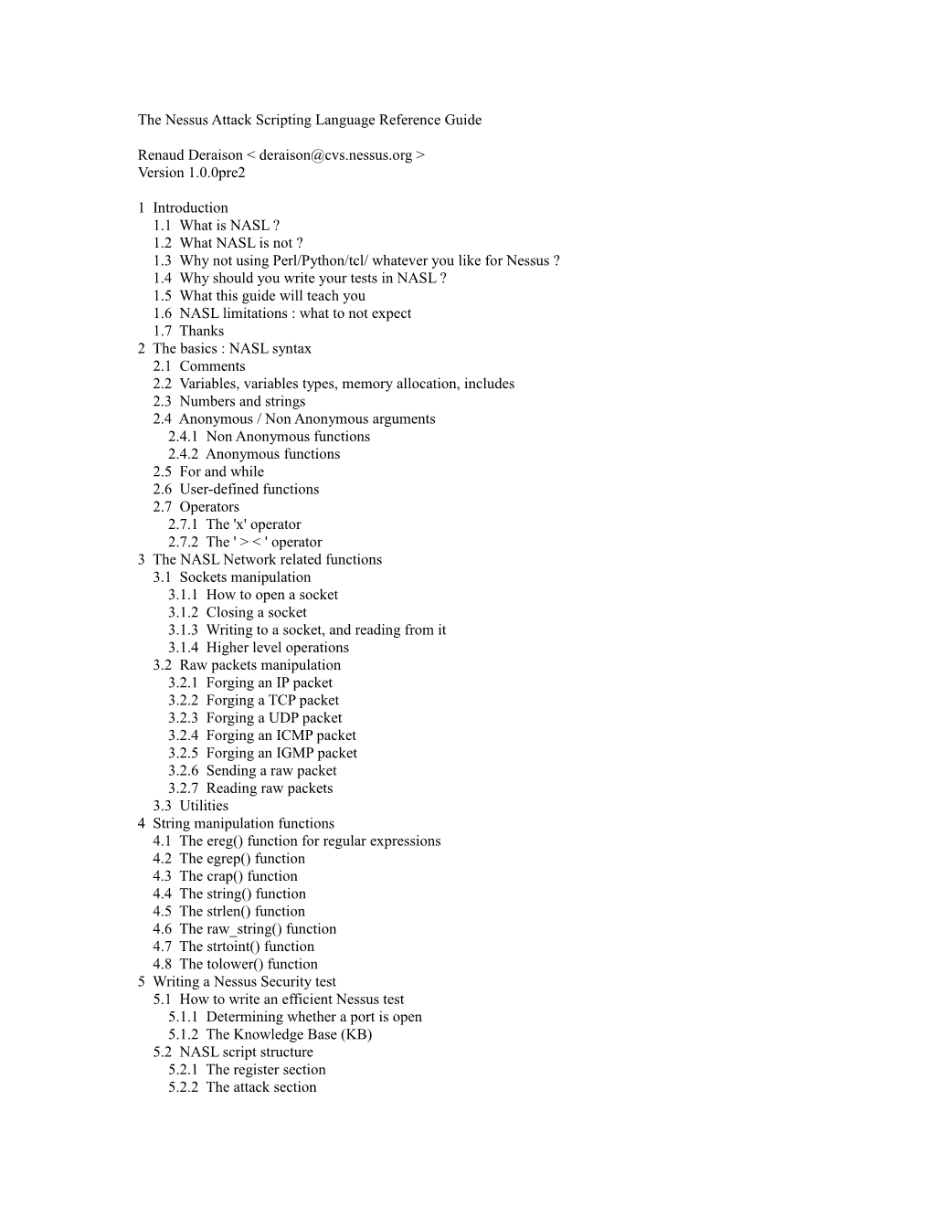 The Nessus Attack Scripting Language Reference Guide